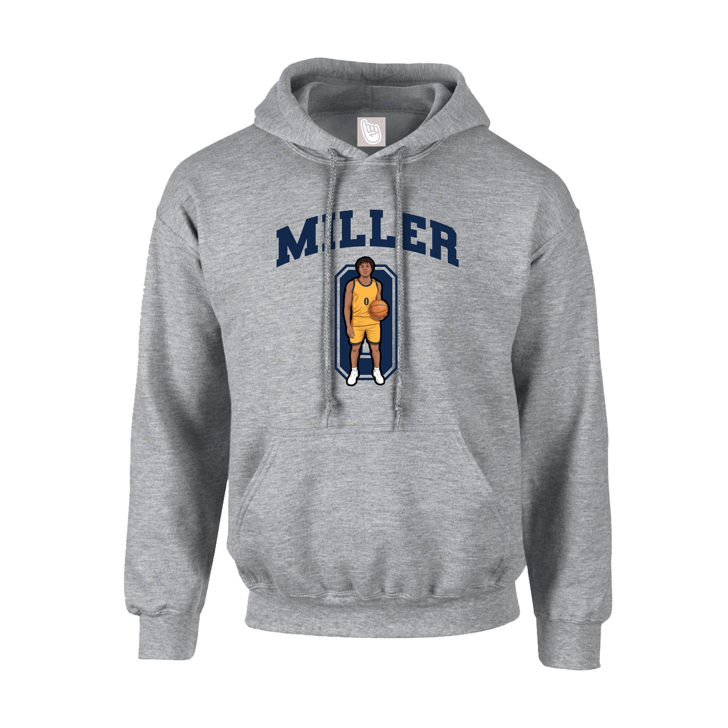 Youth Hoodie — Number in Grey