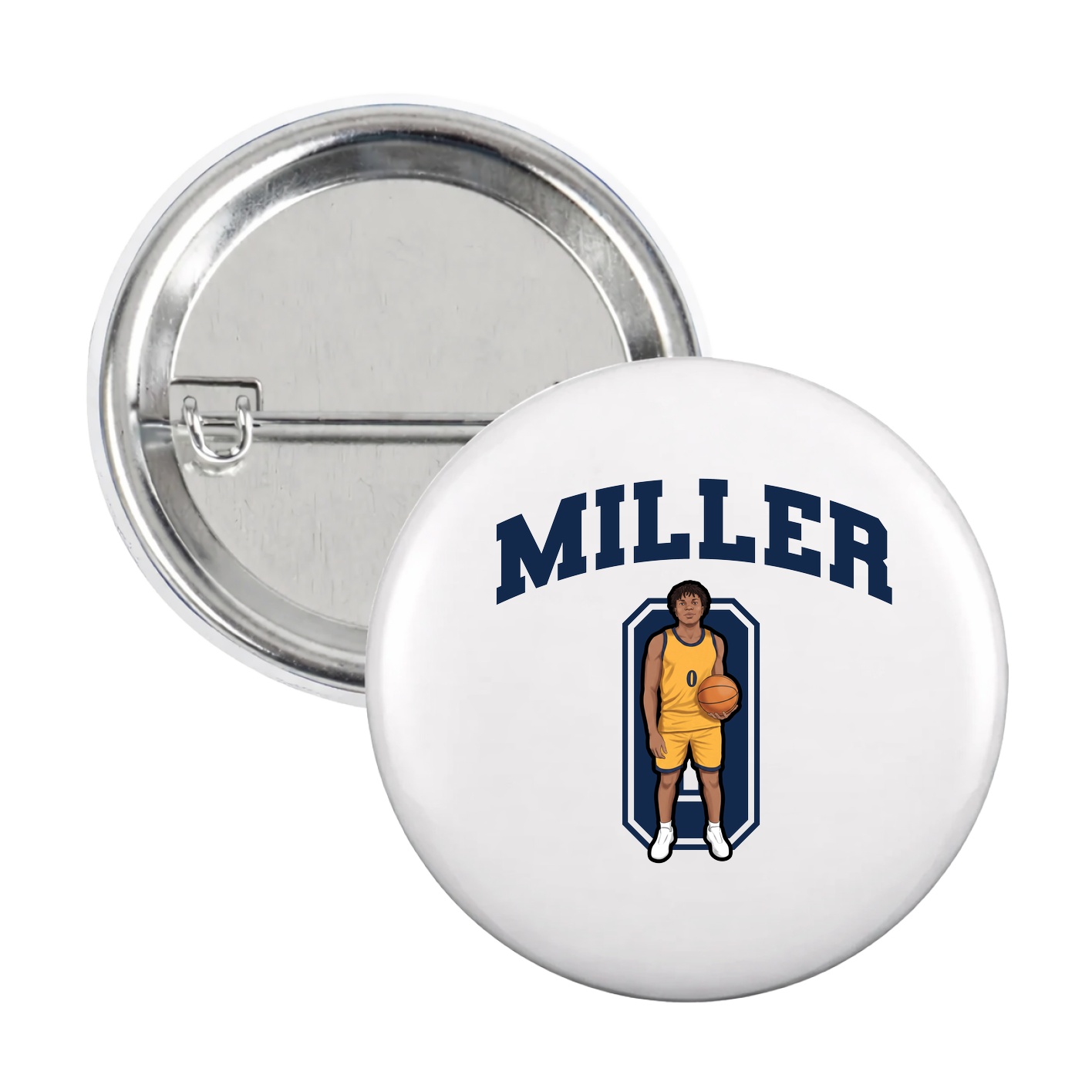 Game Day Button — Number in White