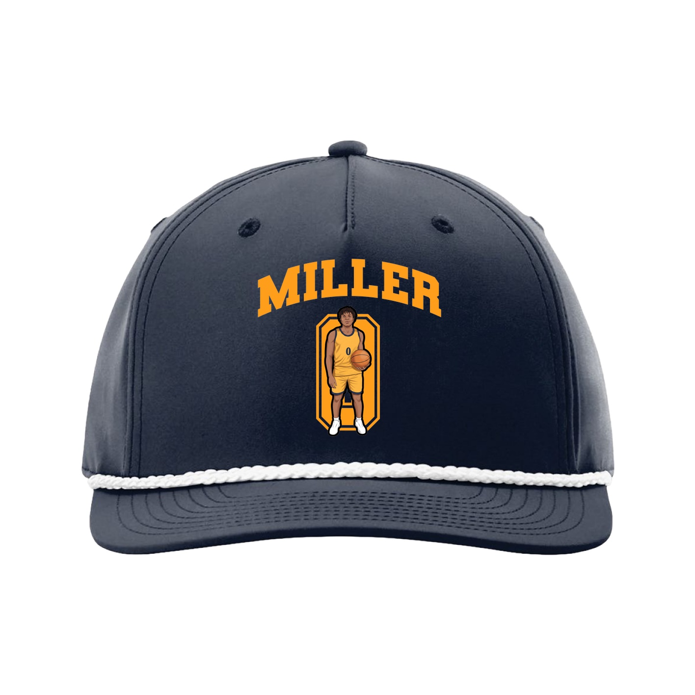 Five-Panel Classic Rope Cap — Number in Navy