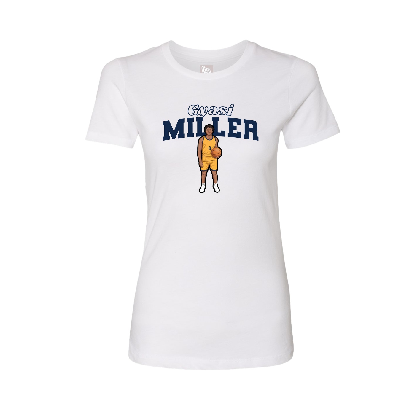 Fitted Women's Tee — Name Arch in White