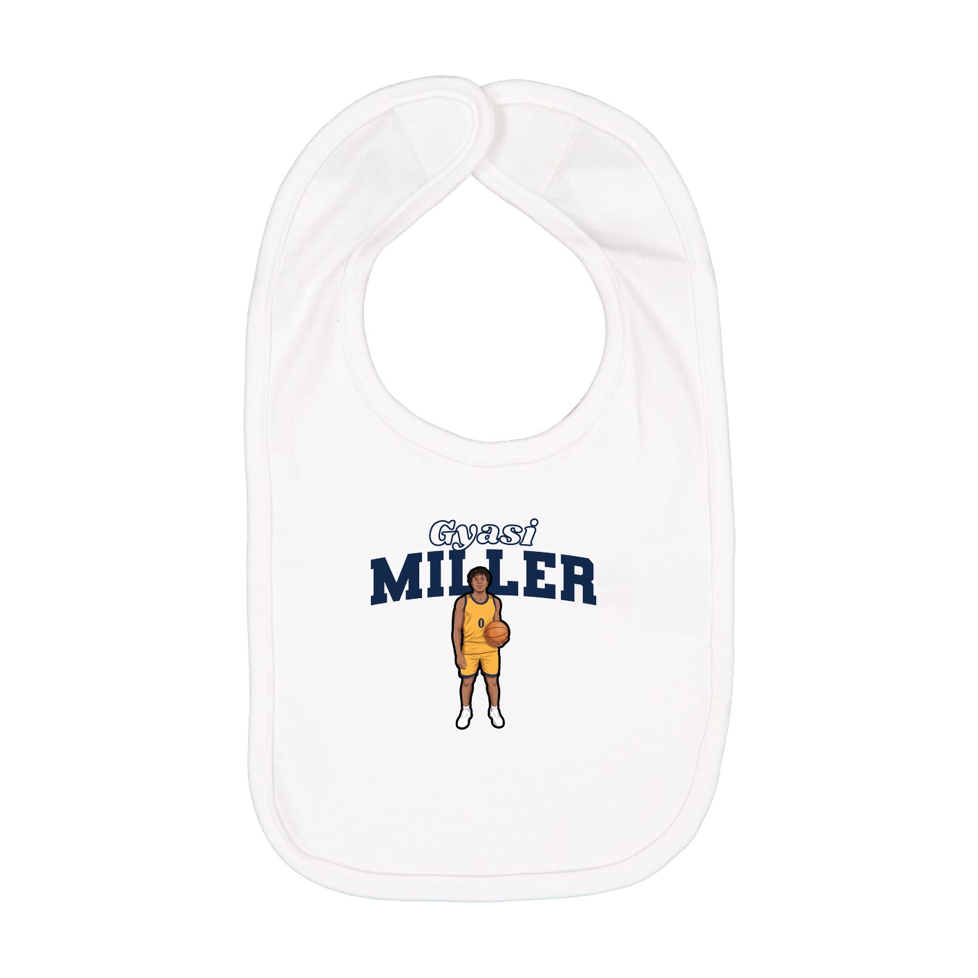 Infant Bib — Name Arch in White