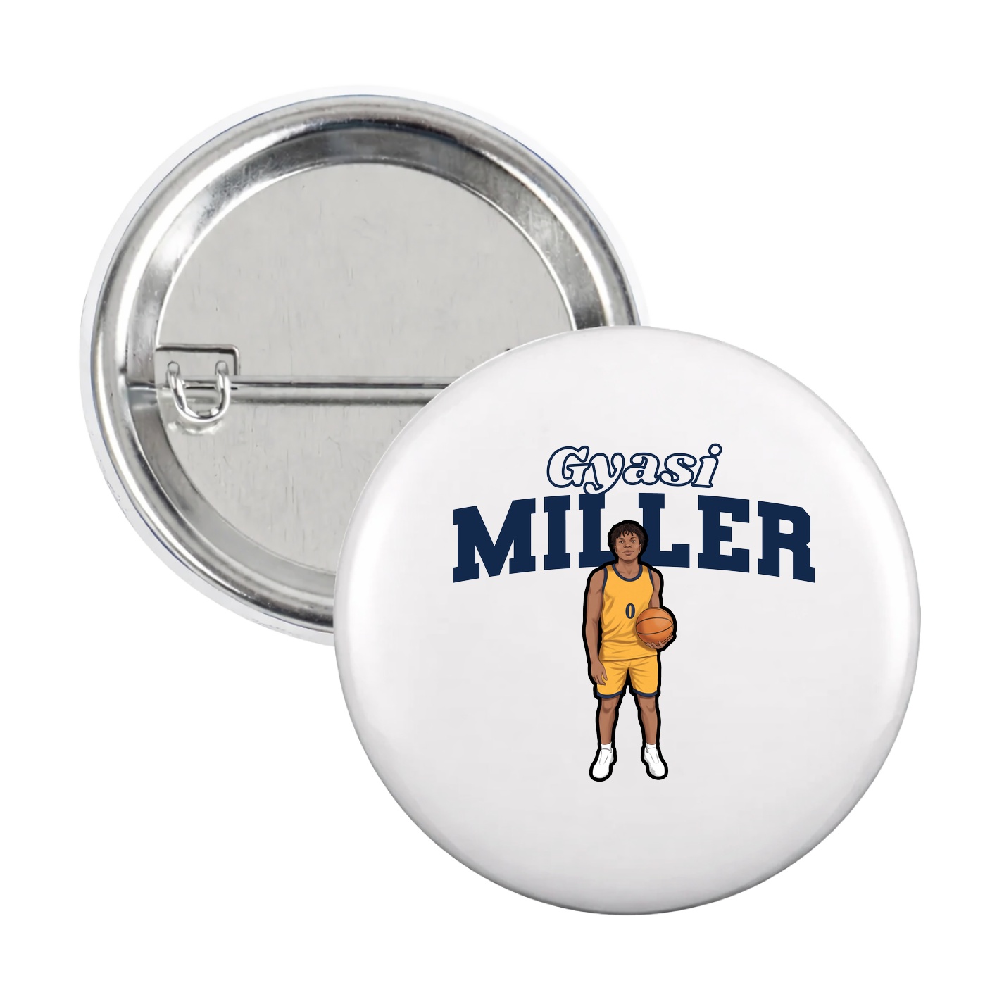 Game Day Button — Name Arch in White