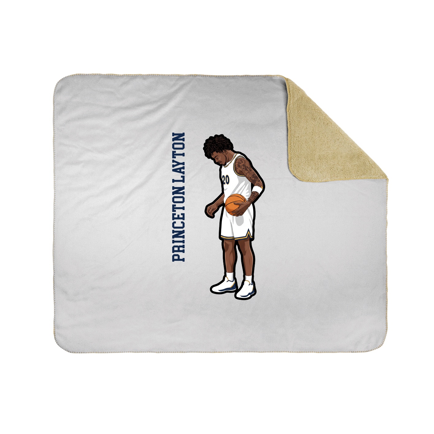 Throw Blanket — Name Vertical in White