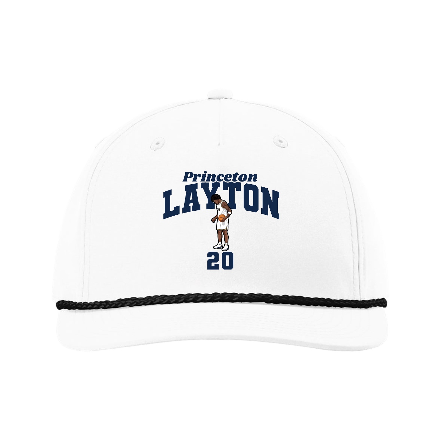 Five-Panel Classic Rope Cap — Signature Arch in White