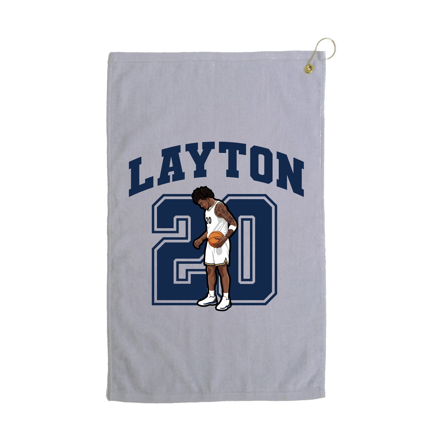 Golf Towel — Number in Grey