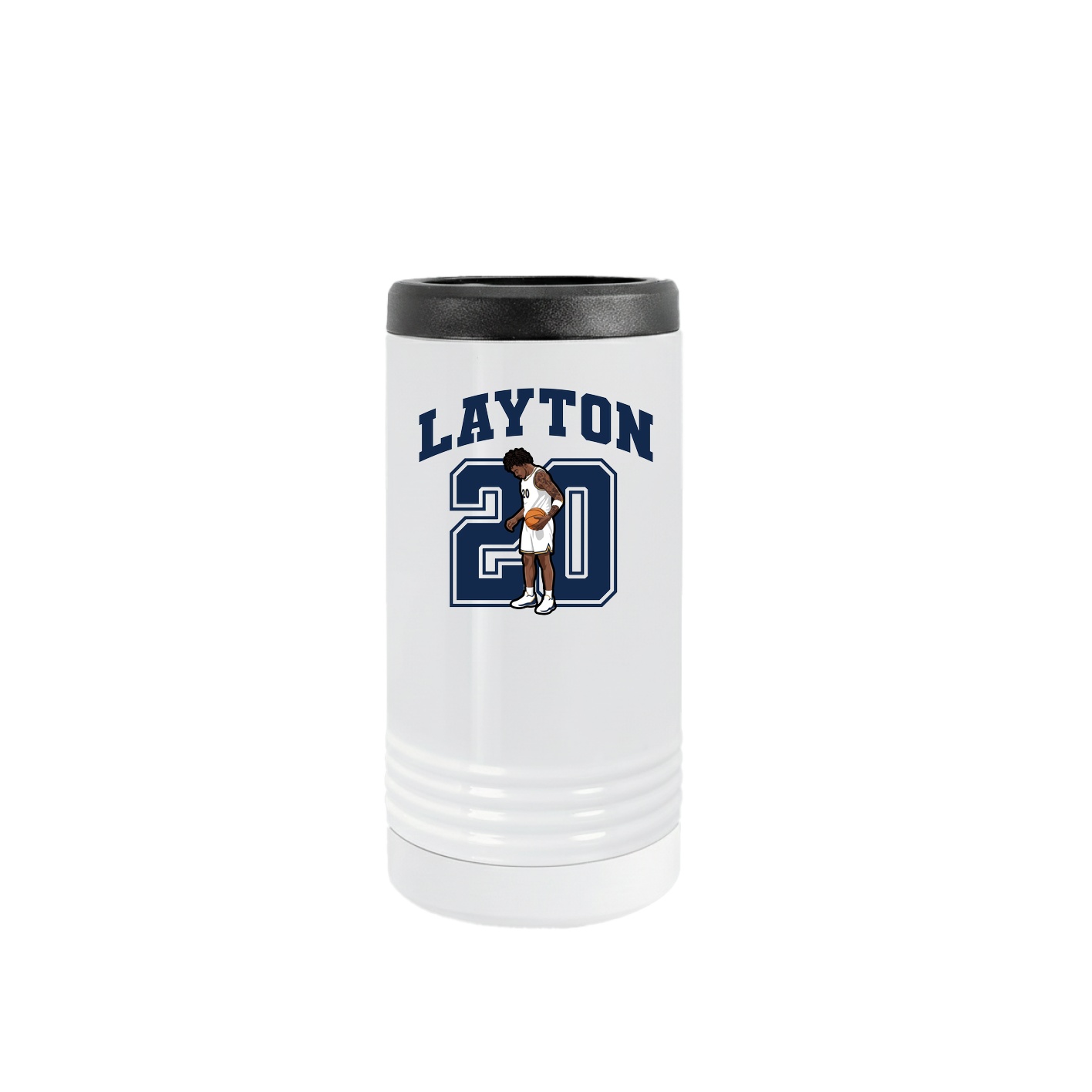 Slim Beverage Holder — Number in White