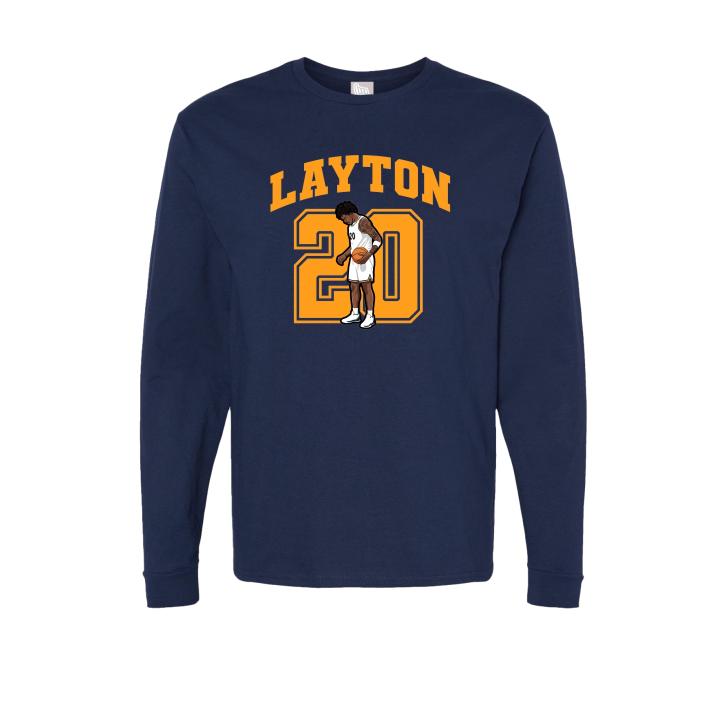 Long Sleeve Tee — Number in Navy