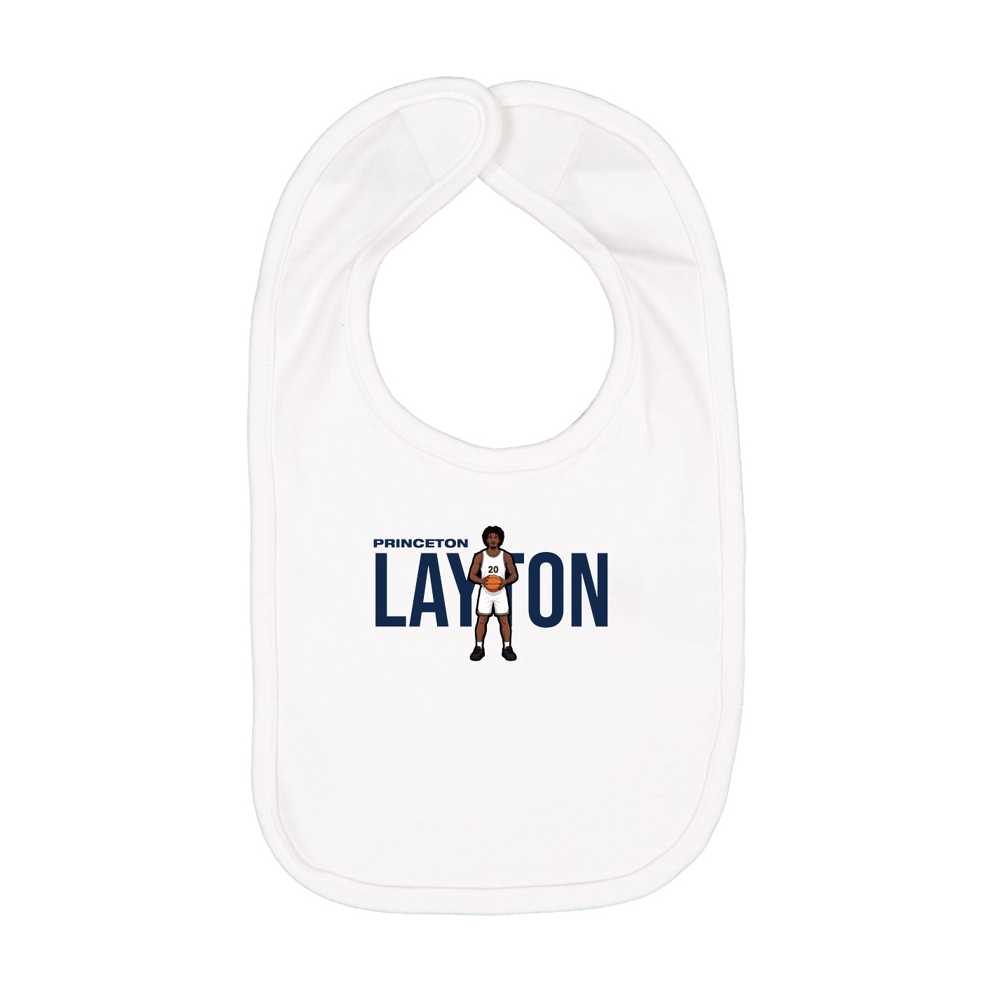 Infant Bib — Player Name in White