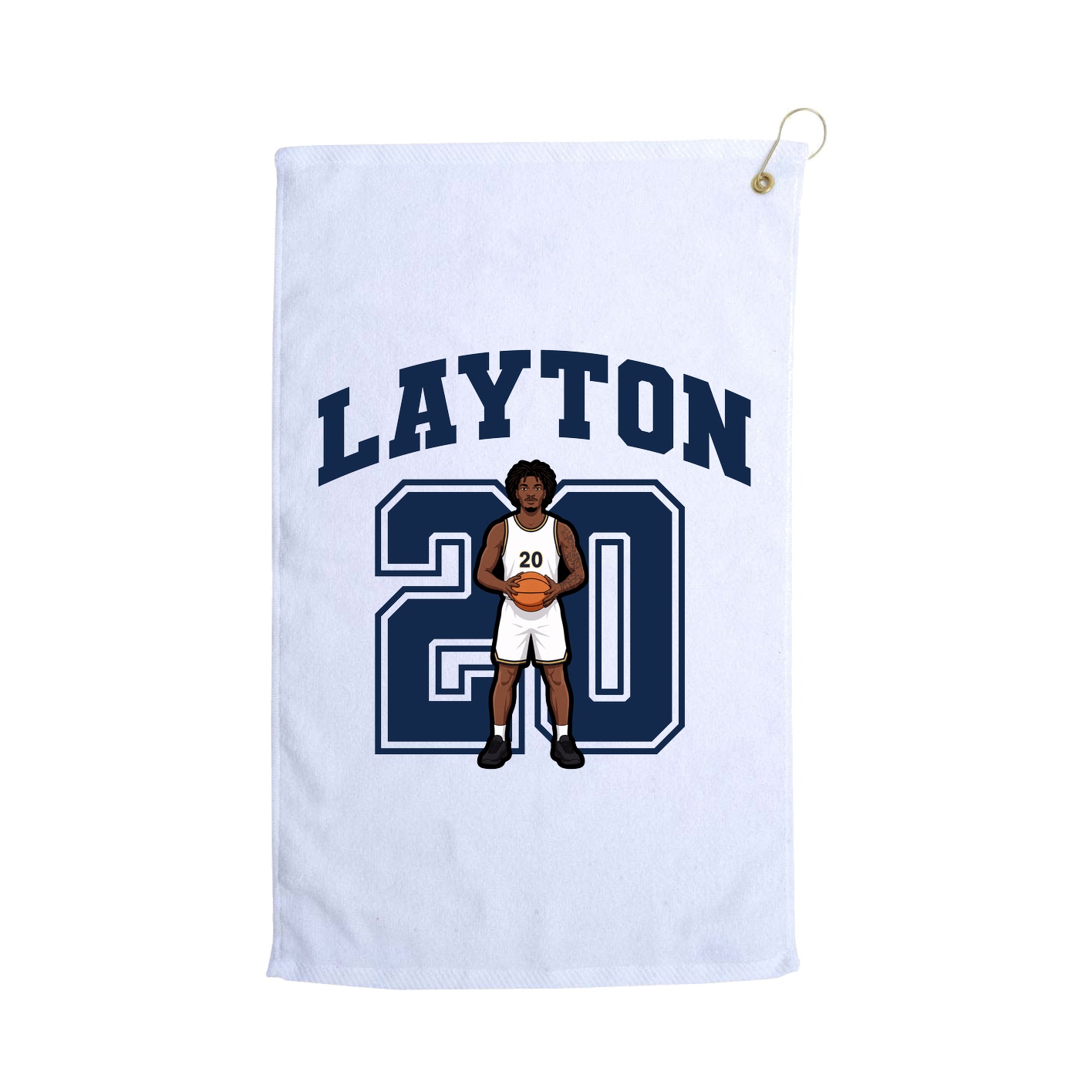 Golf Towel — Number in White