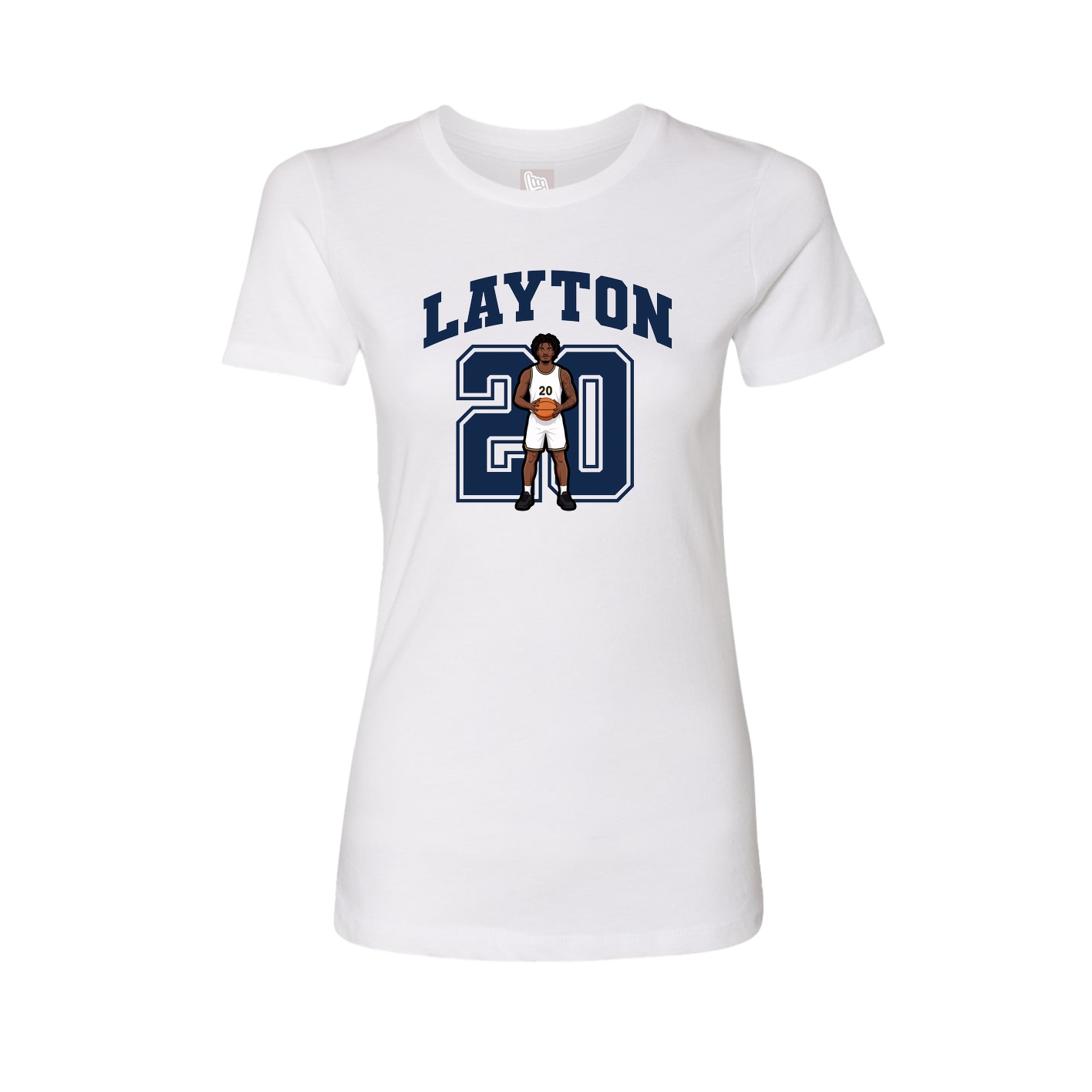 Fitted Women's Tee — Number in White