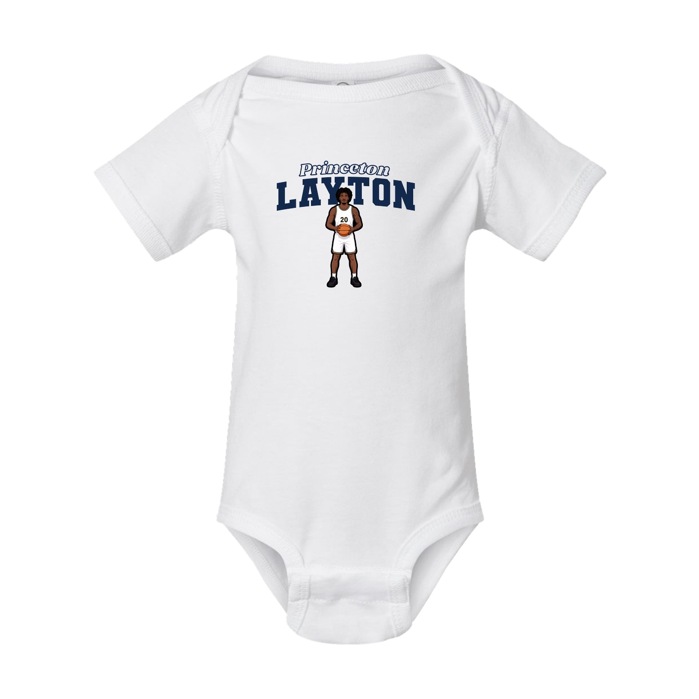 Baby Onesie — Name Arch in White
