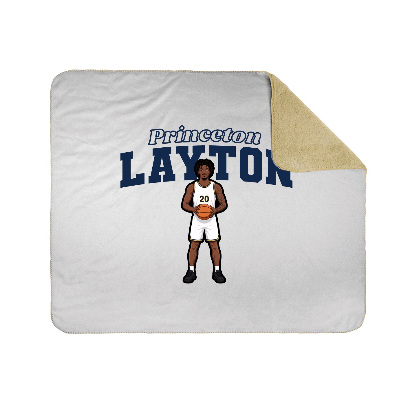 Throw Blanket — Name Arch in White