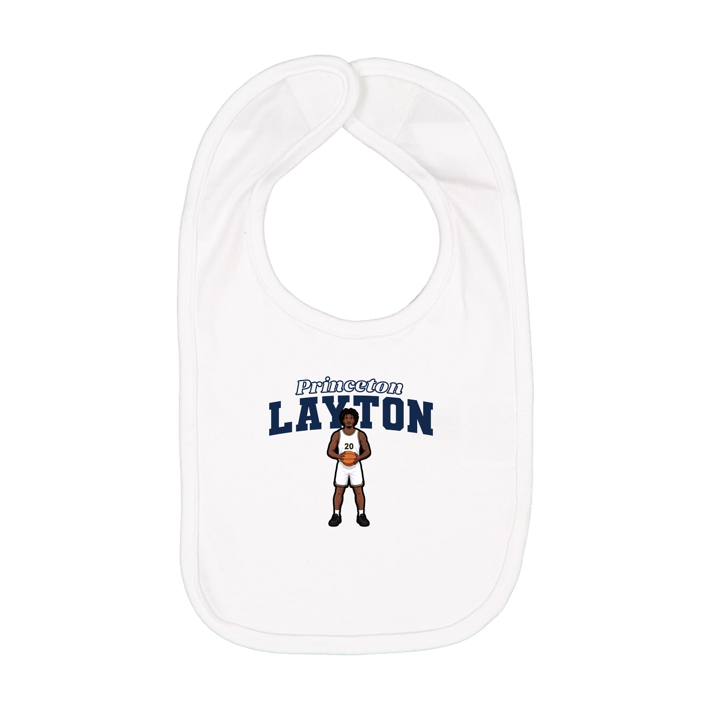 Infant Bib — Name Arch in White