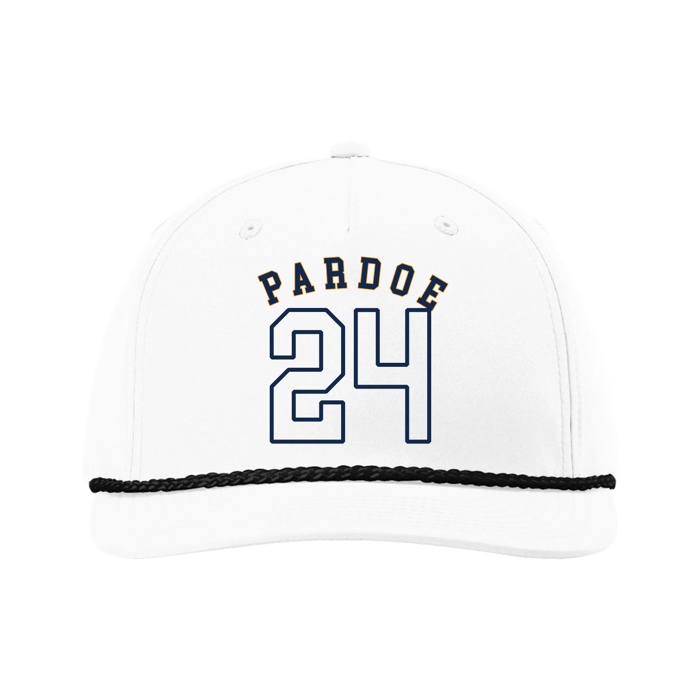 Five-Panel Classic Rope Cap — Shirsey Arch in White