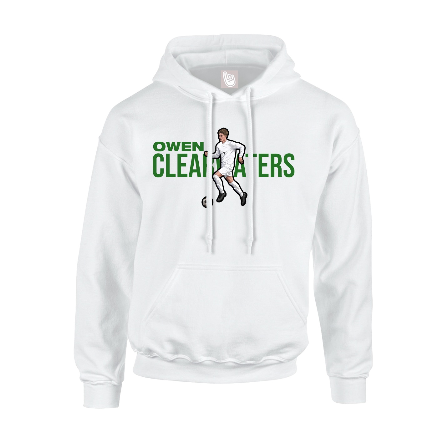 Youth Hoodie — Player Name in White