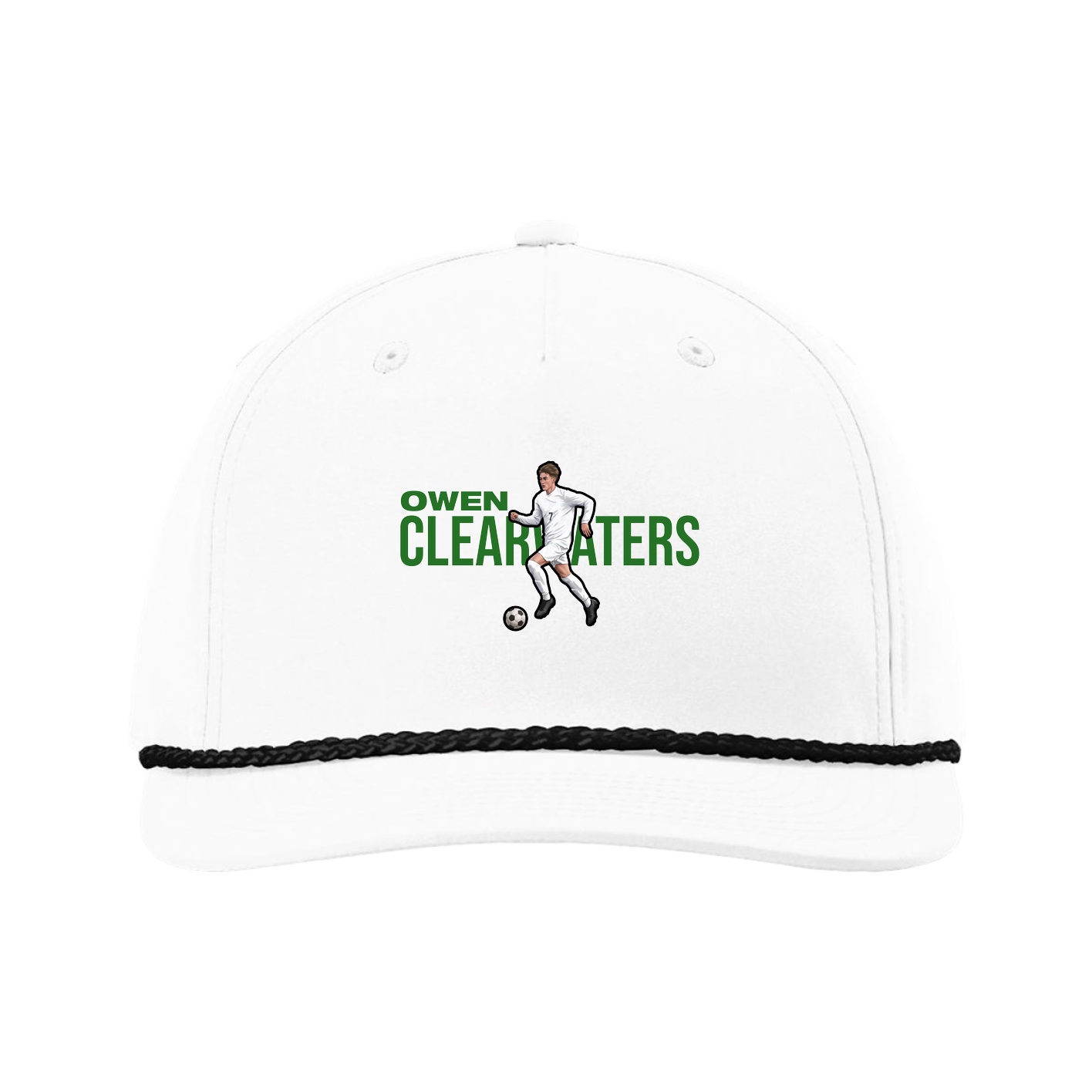 Five-Panel Classic Rope Cap — Player Name in White