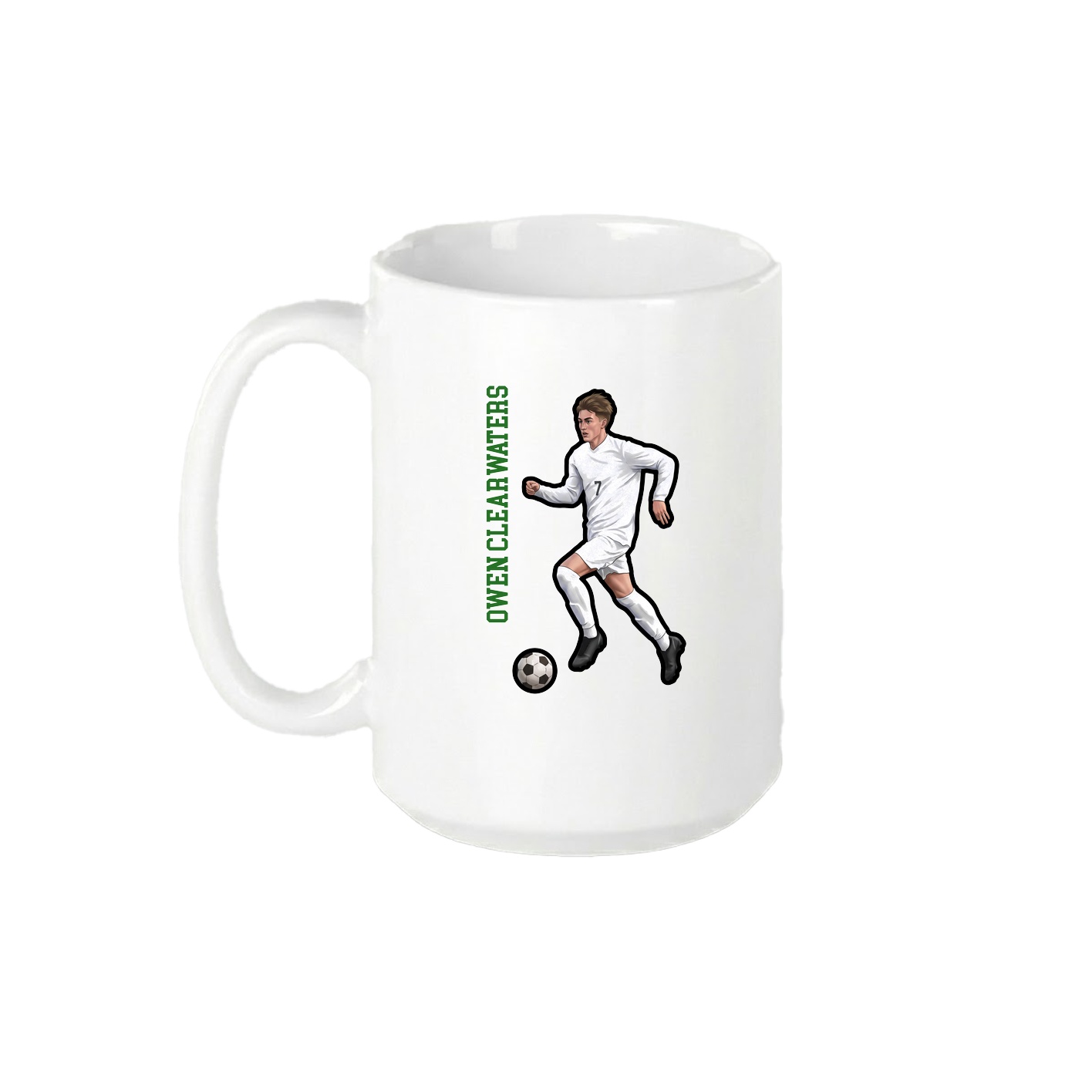 15oz Coffee Mug — Name Vertical in White
