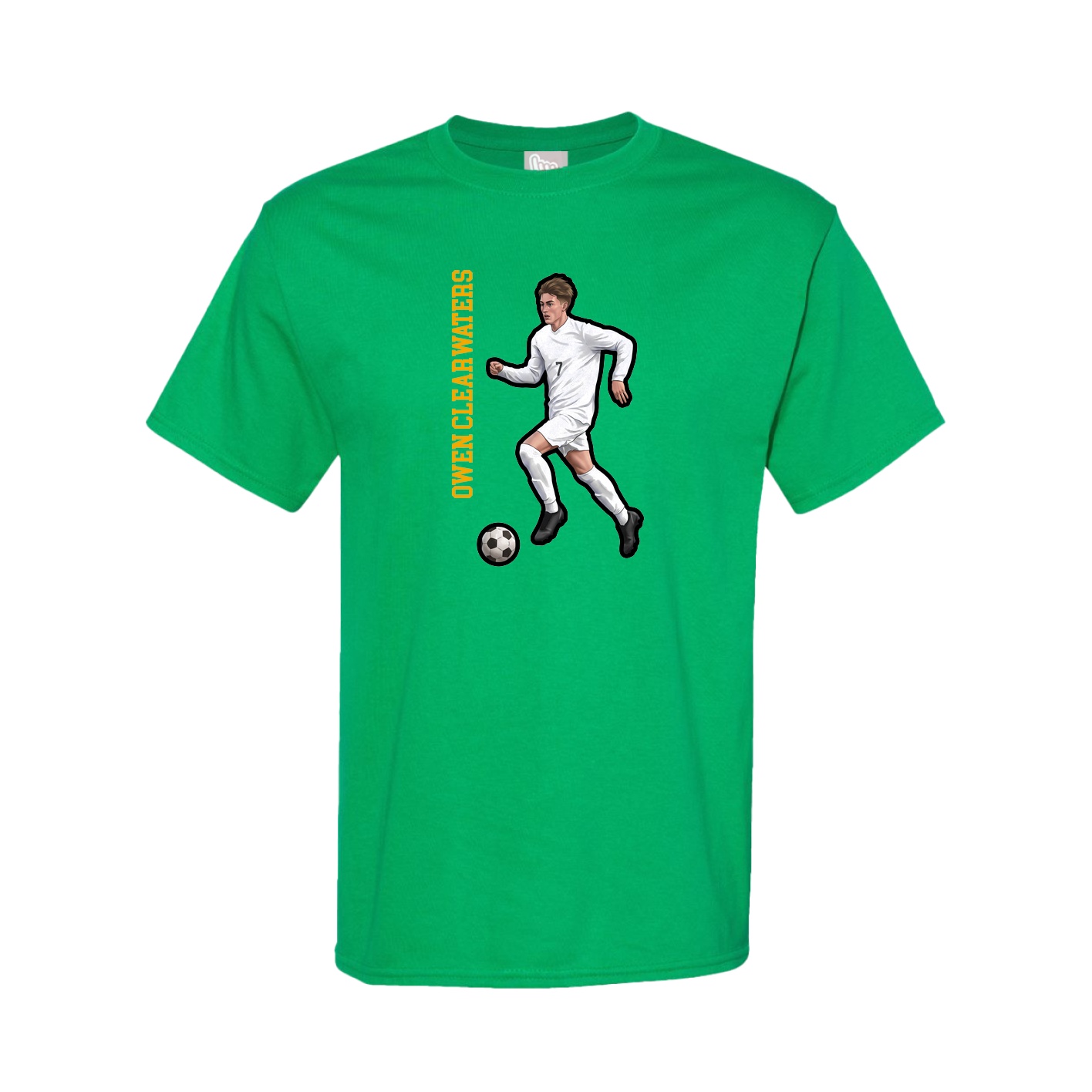 Tee — Name Vertical in Green