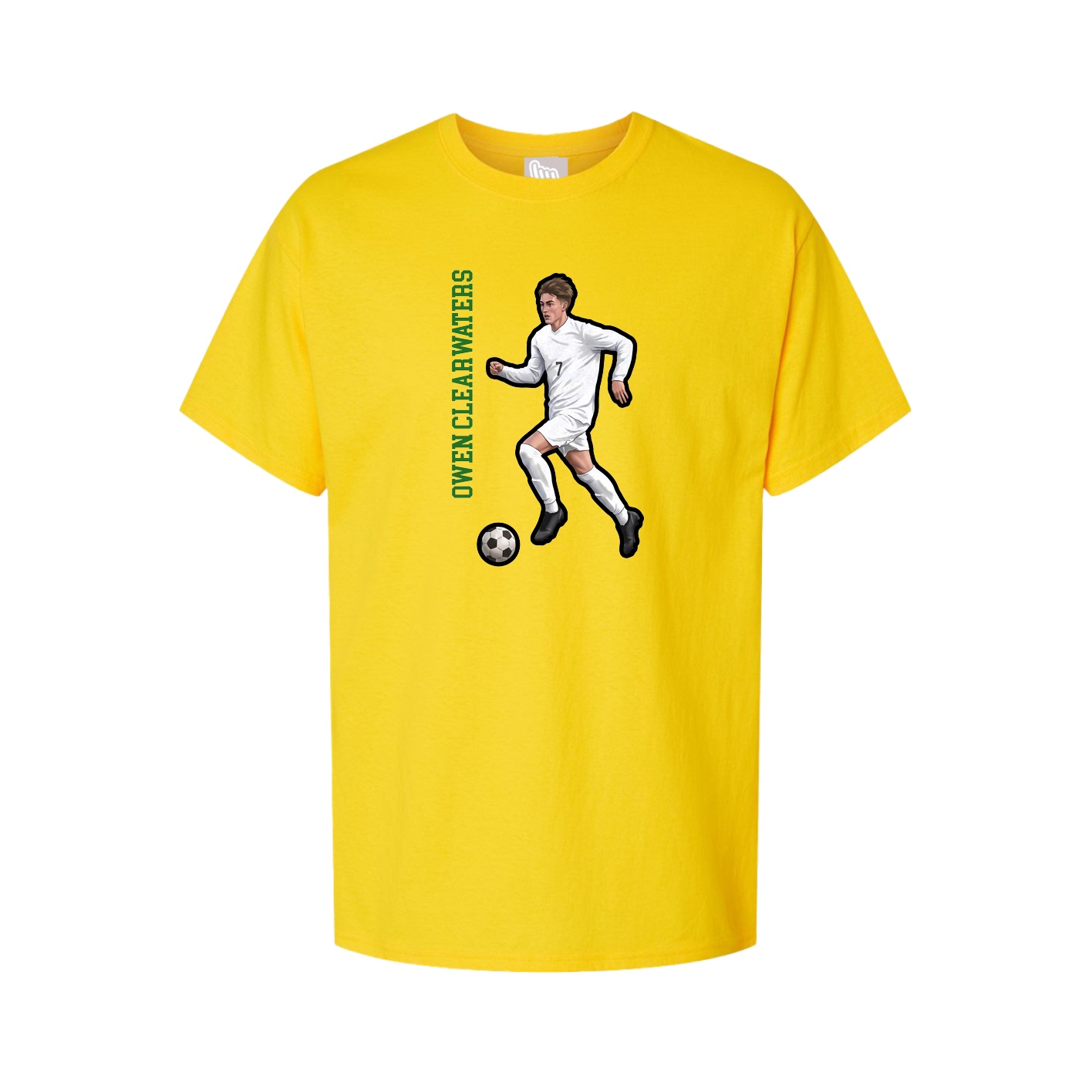 Youth Tee — Name Vertical in Gold