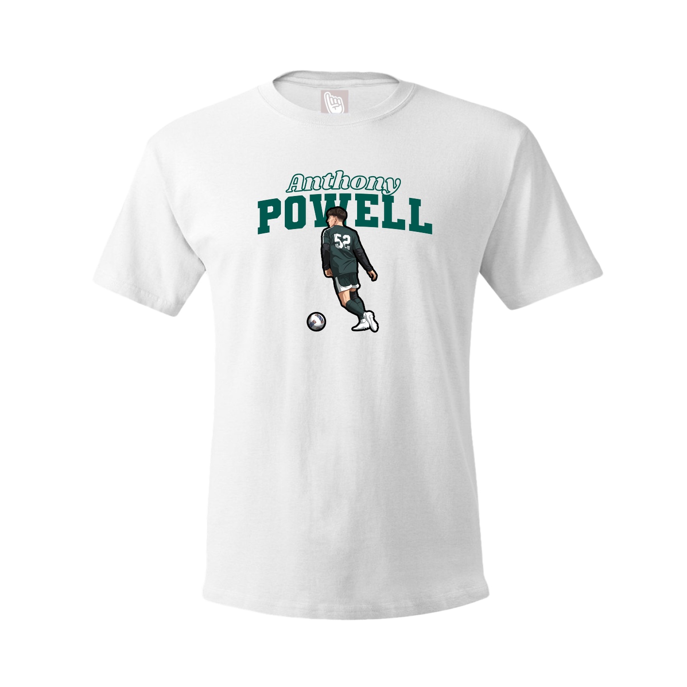Youth Tee — Name Arch in White