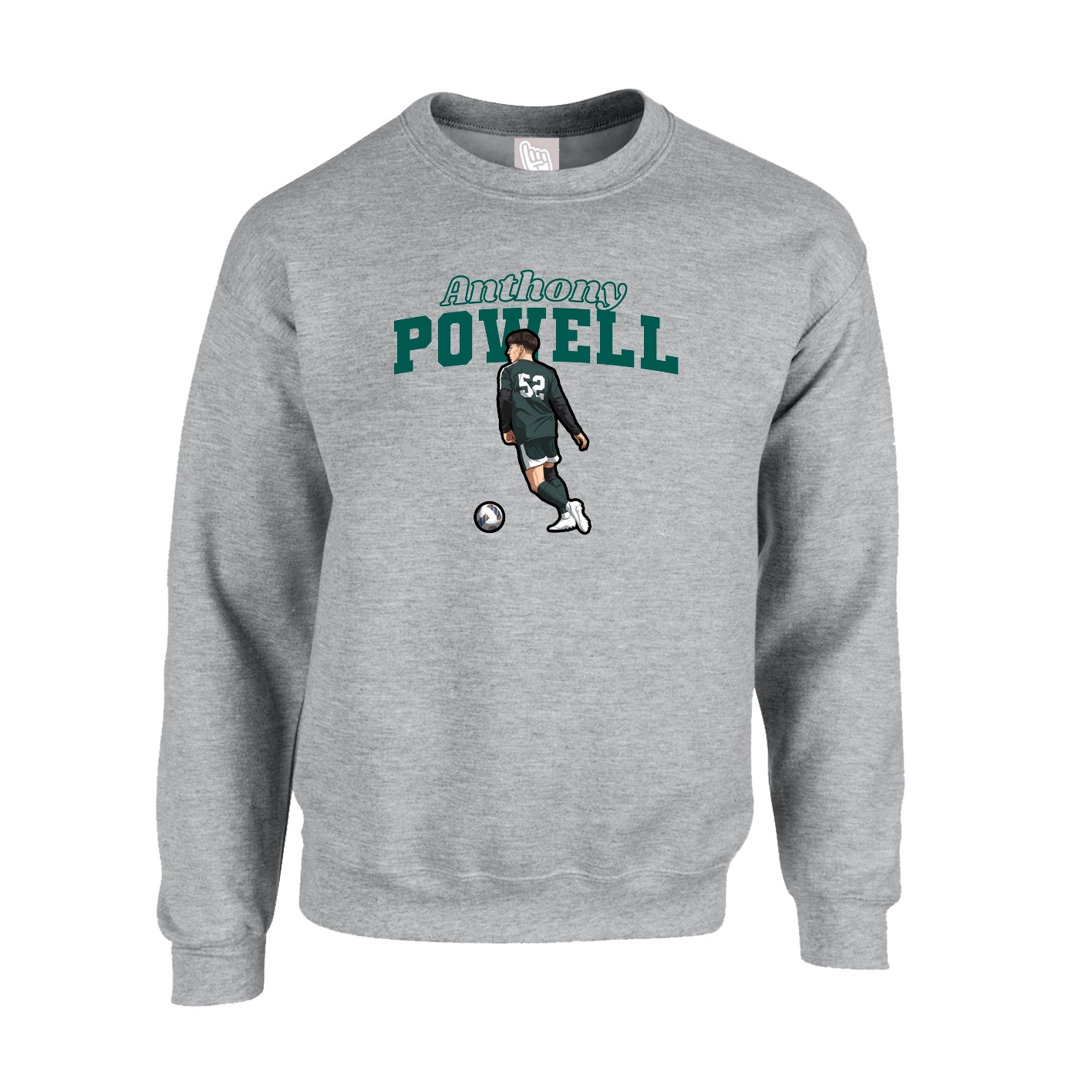 Fleece Crew — Name Arch in Grey