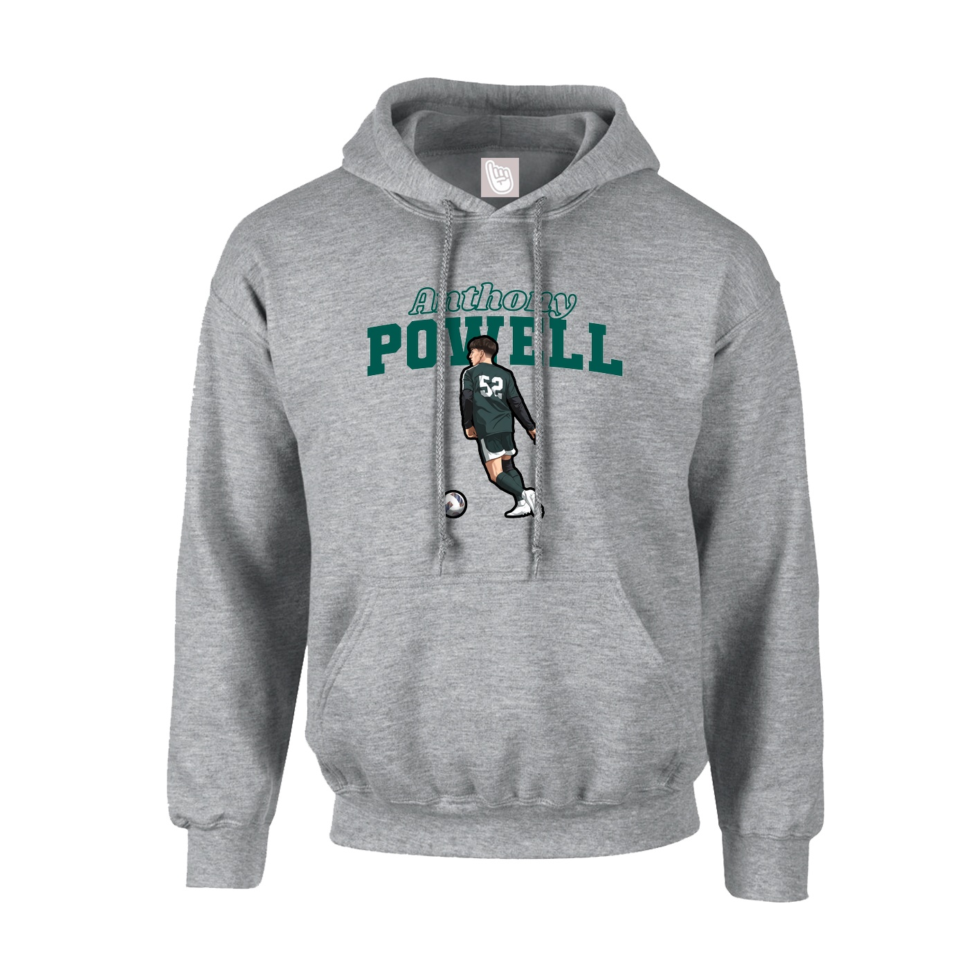 Youth Hoodie — Name Arch in Grey