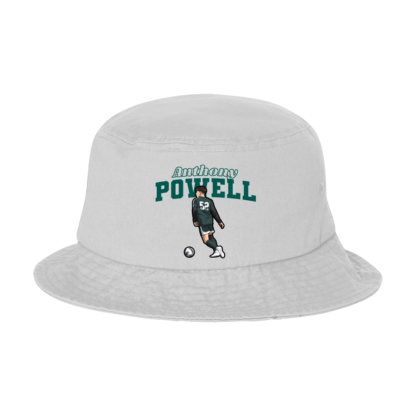 Bucket Cap — Name Arch in White