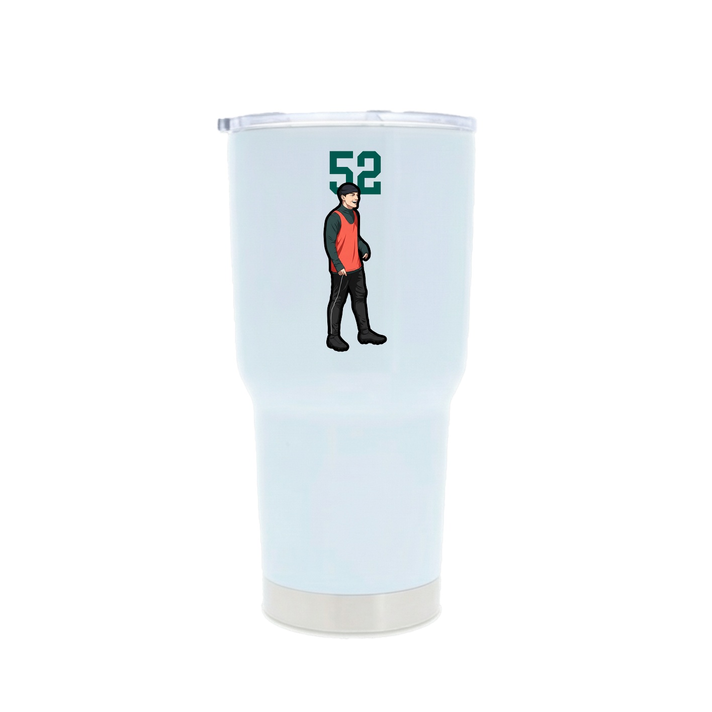 30oz Stainless Steel Tumbler — Number Top in White