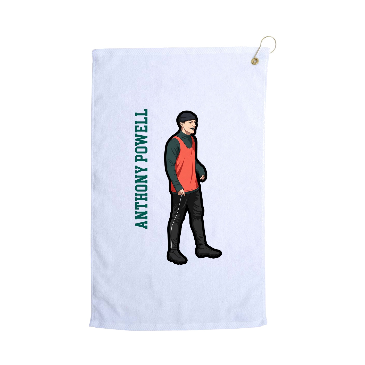 Golf Towel — Name Vertical in White