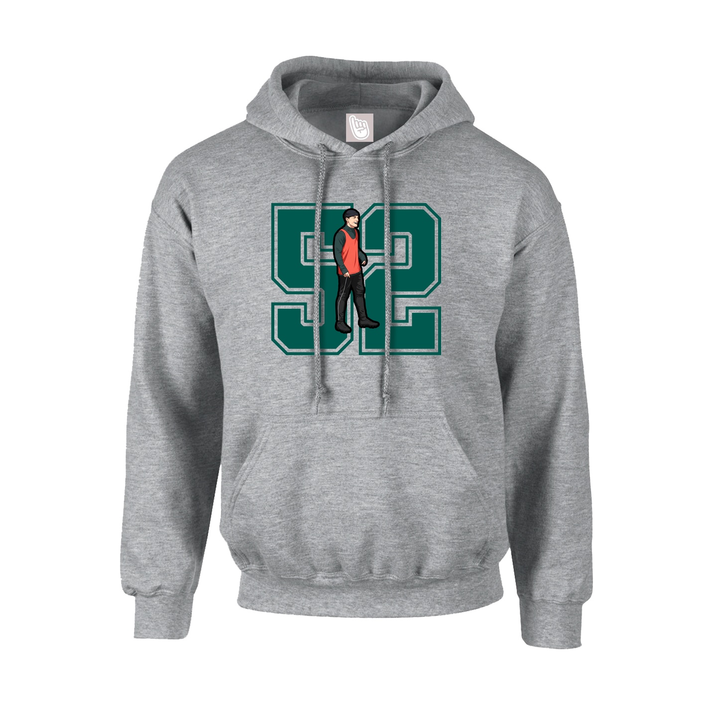 Youth Hoodie — Number in Grey