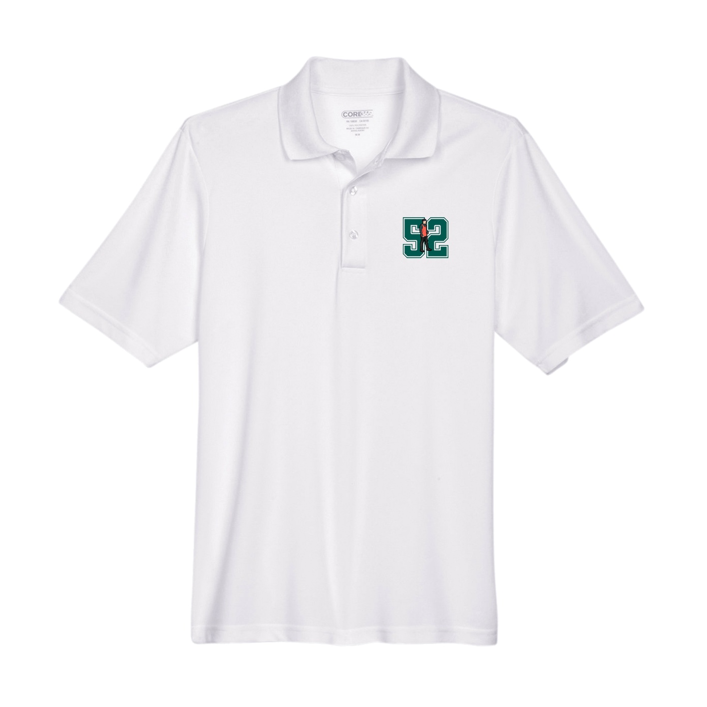 Performance Polo — Number in White