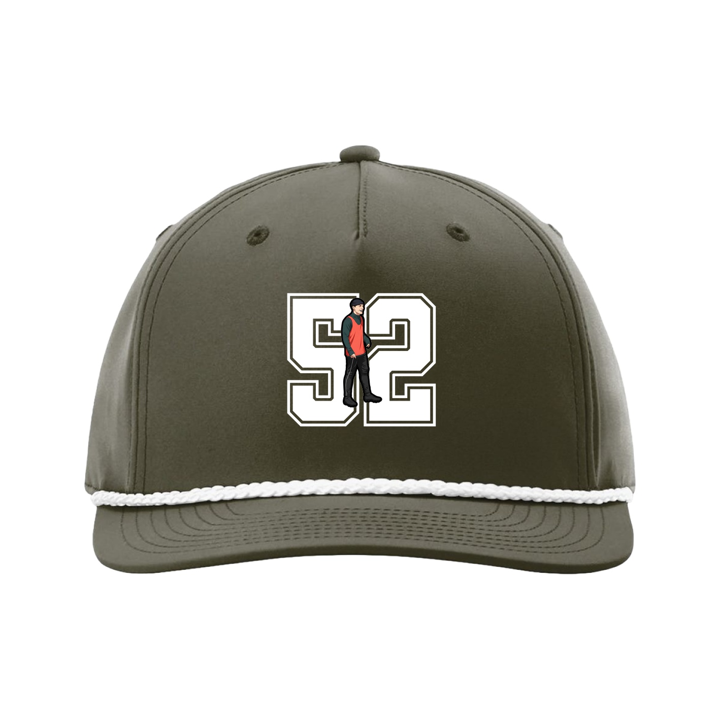 Five-Panel Classic Rope Cap — Number in Green