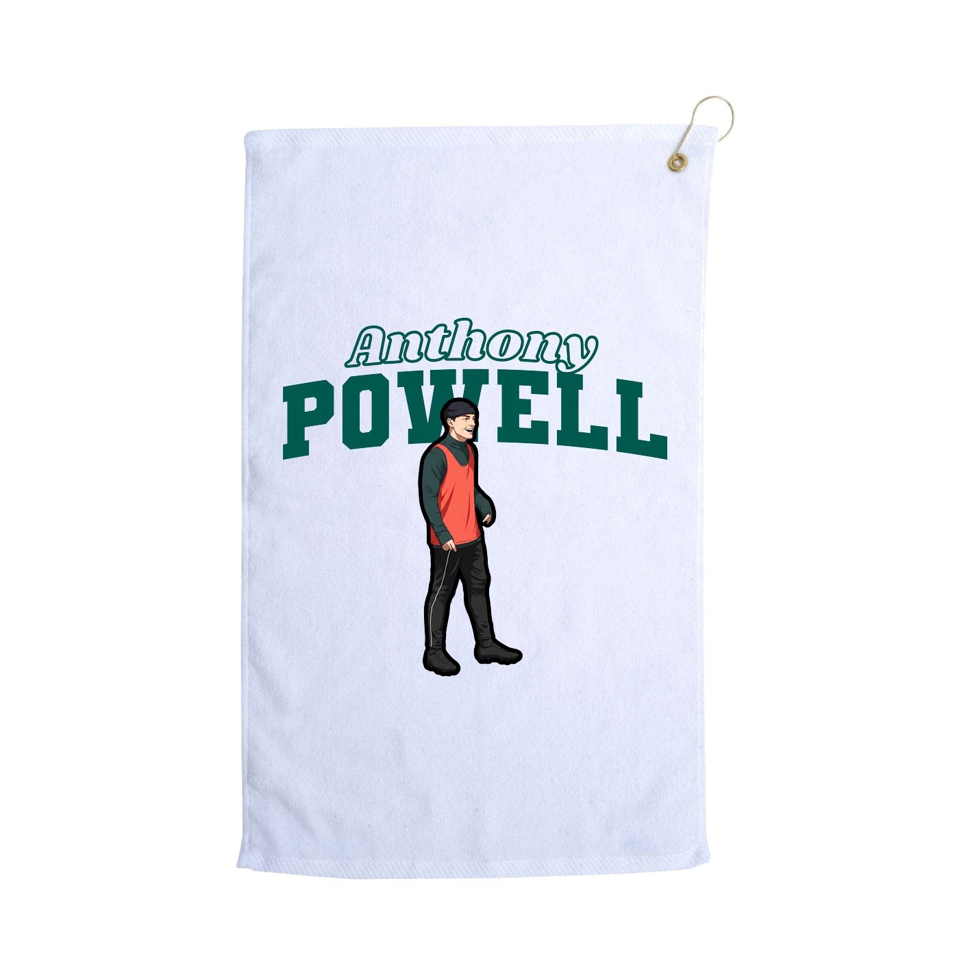 Golf Towel — Name Arch in White
