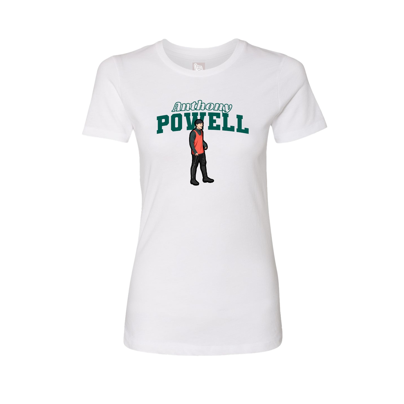Womens Tee — Name Arch in White