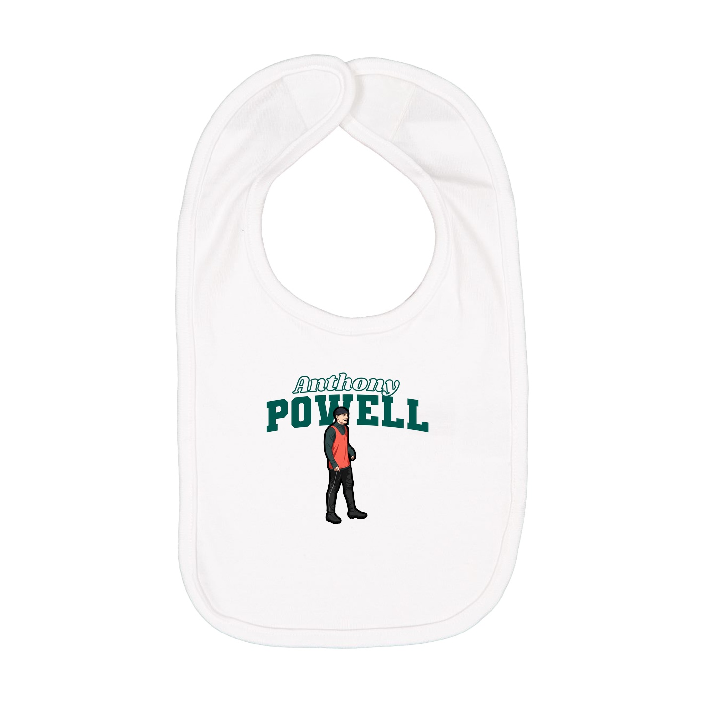 Infant Bib — Name Arch in White
