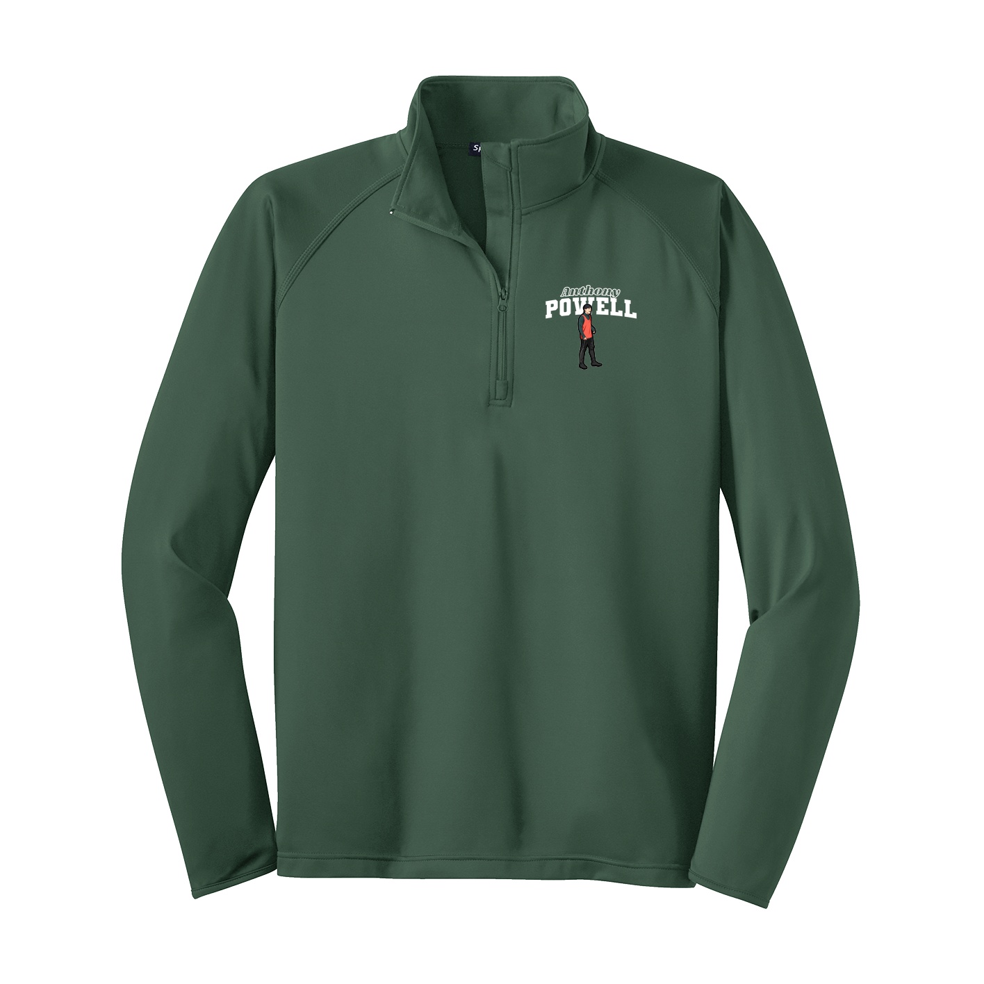 Q-Zip Pullover — Name Arch in Green