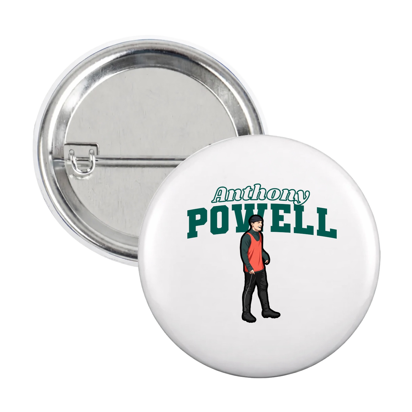 Game Day Button — Name Arch in White