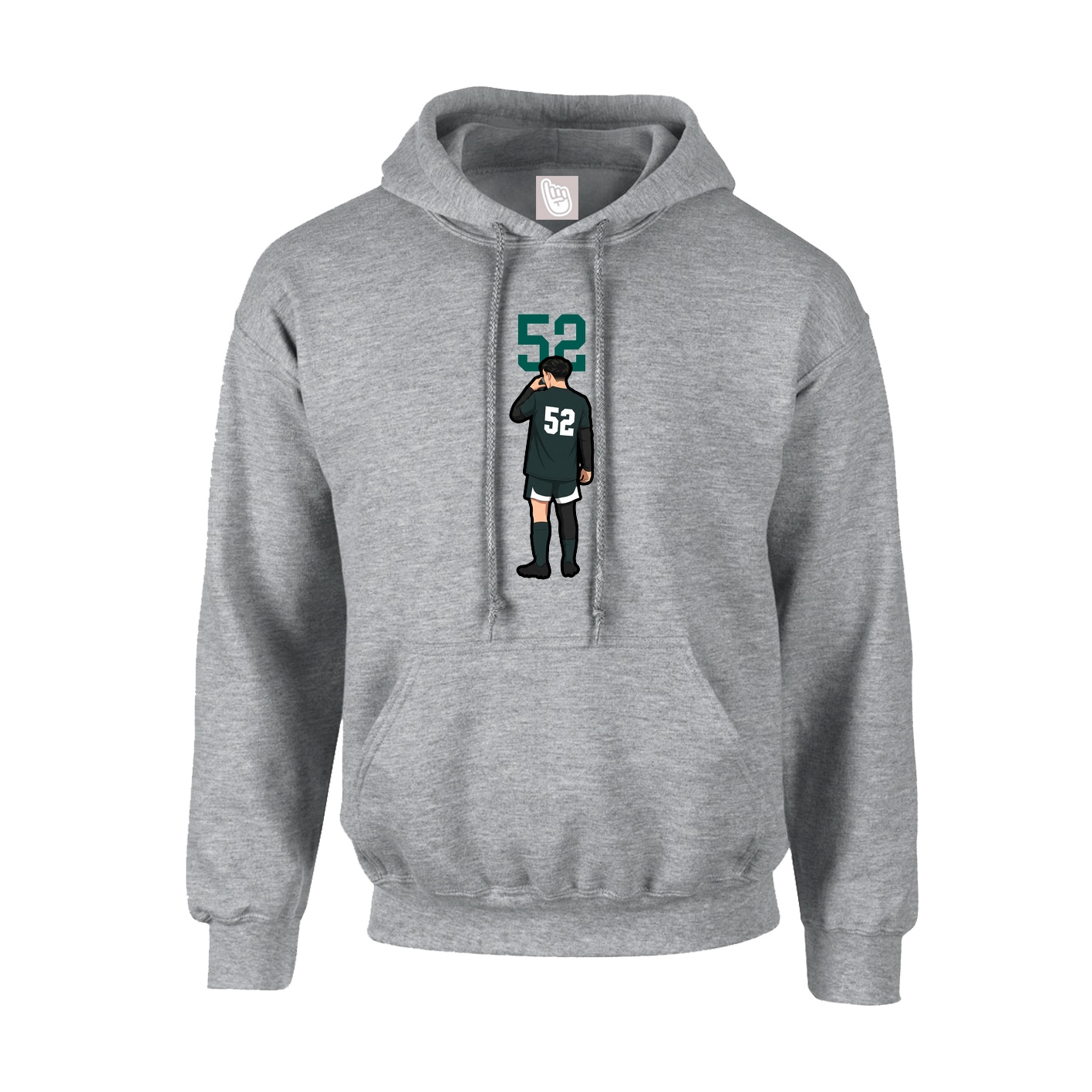 Hoodie — Number Top in Grey