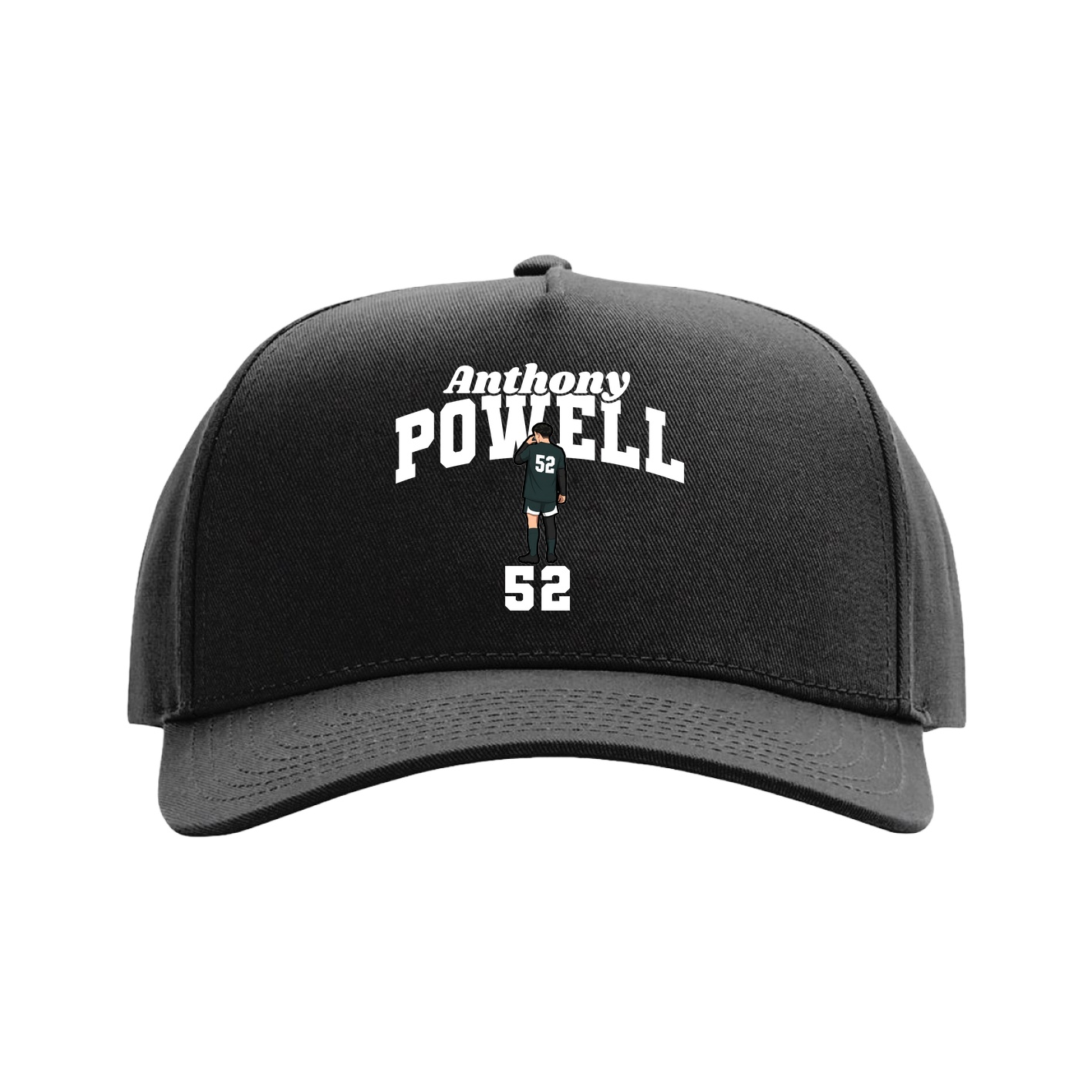 Full Fabric Five-Panel Champ Cap — Signature Arch in Black