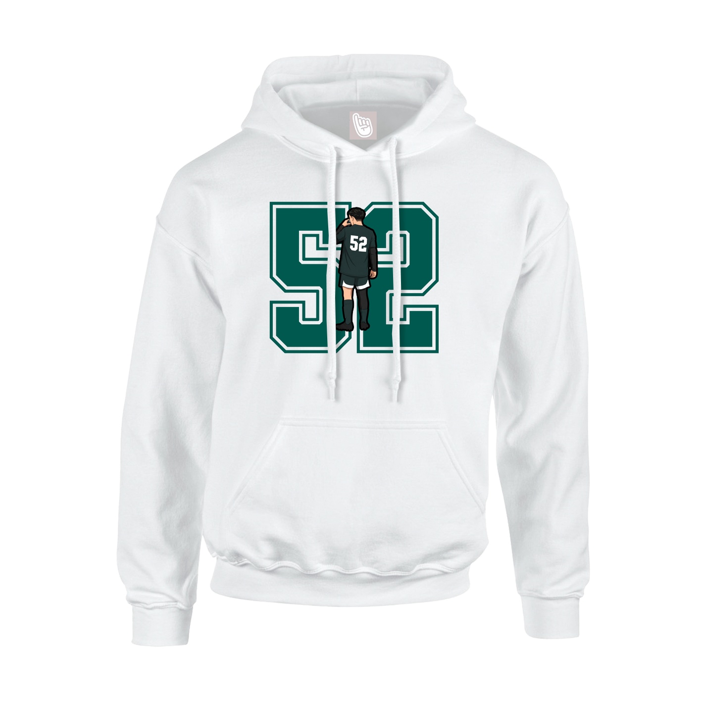 Youth Hoodie — Number in White