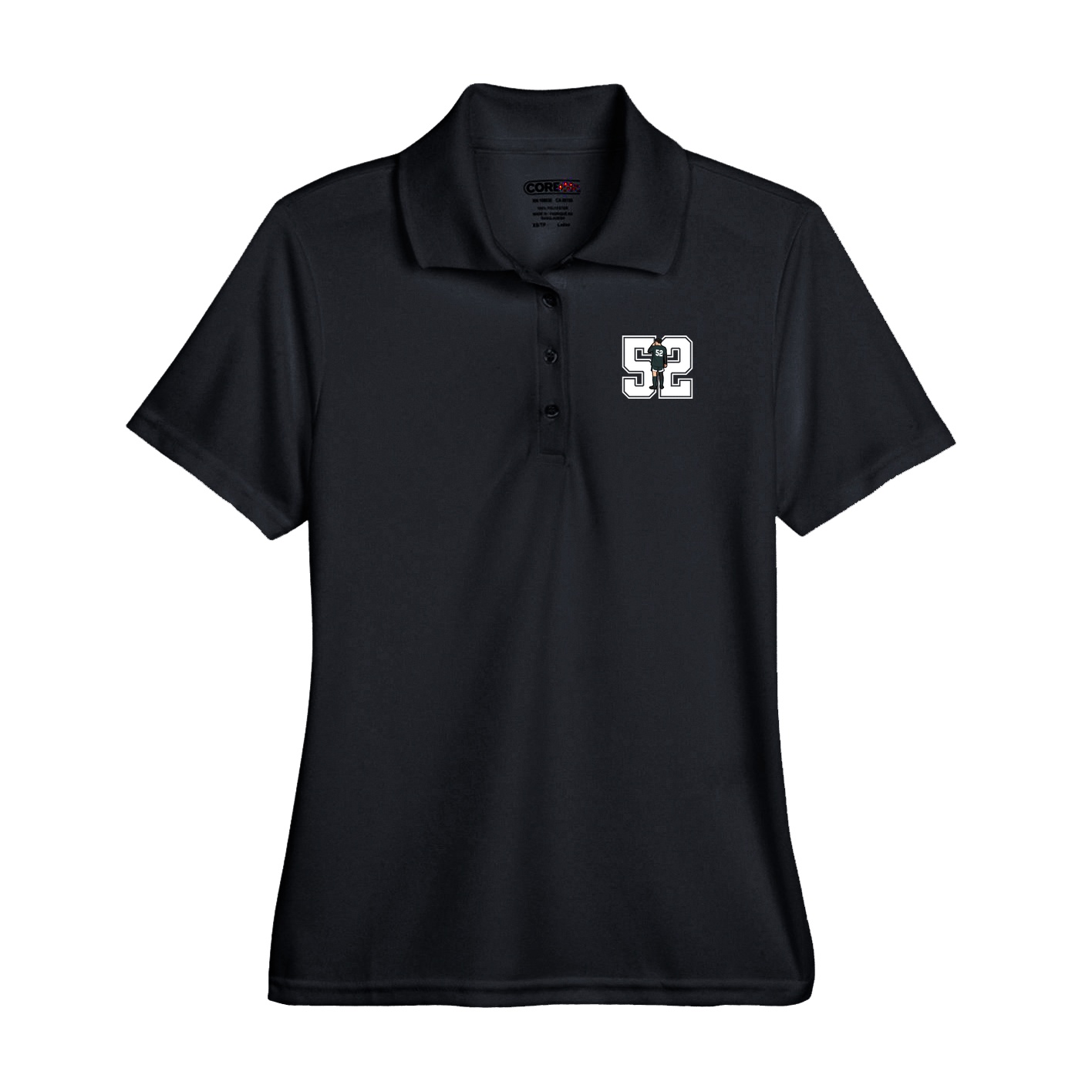 Performance Polo — Number in Black
