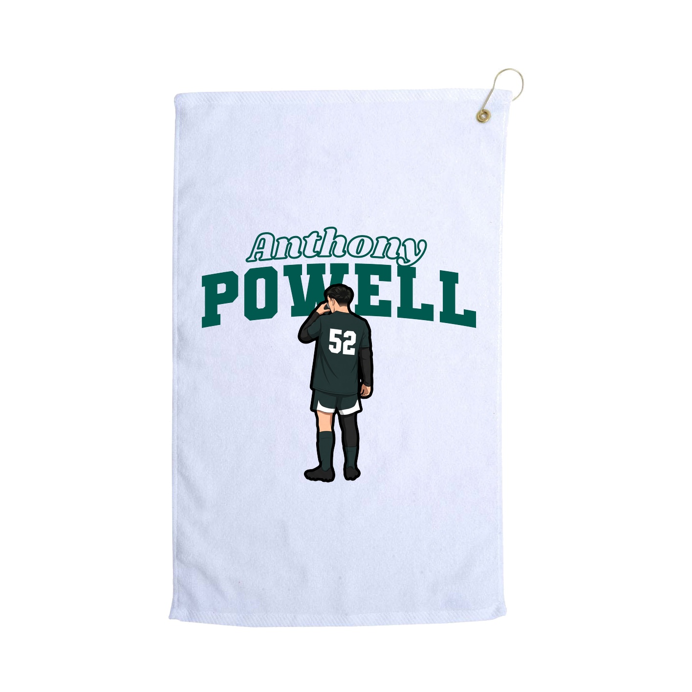 Golf Towel — Name Arch in White