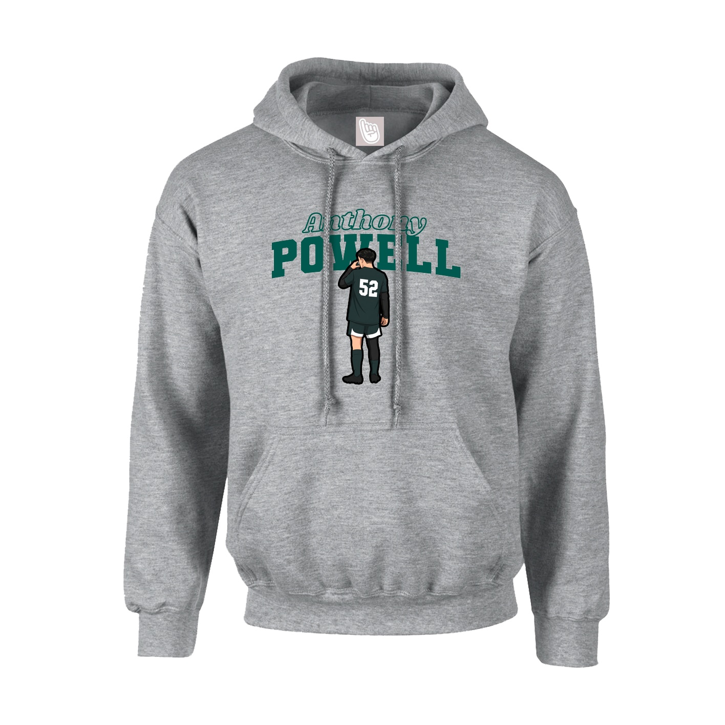 Hoodie — Name Arch in Grey