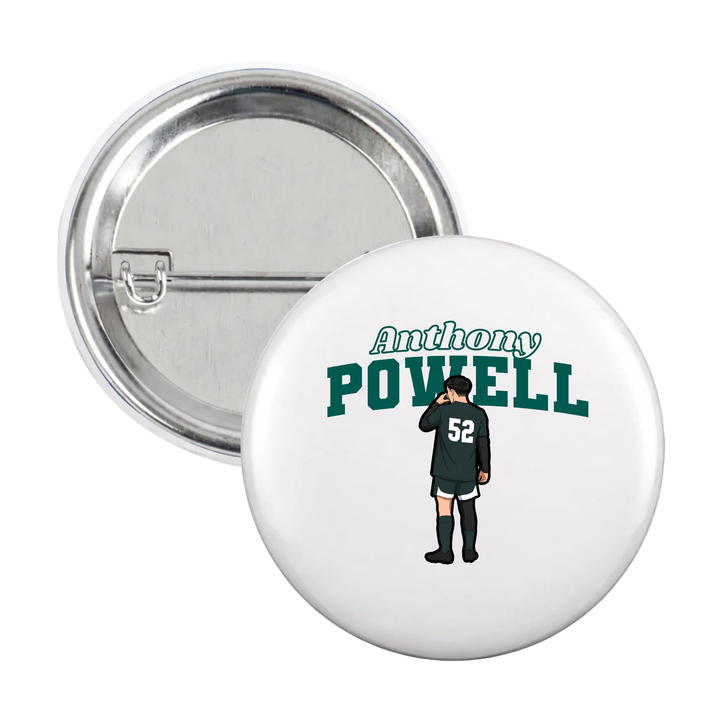 Game Day Button — Name Arch in White