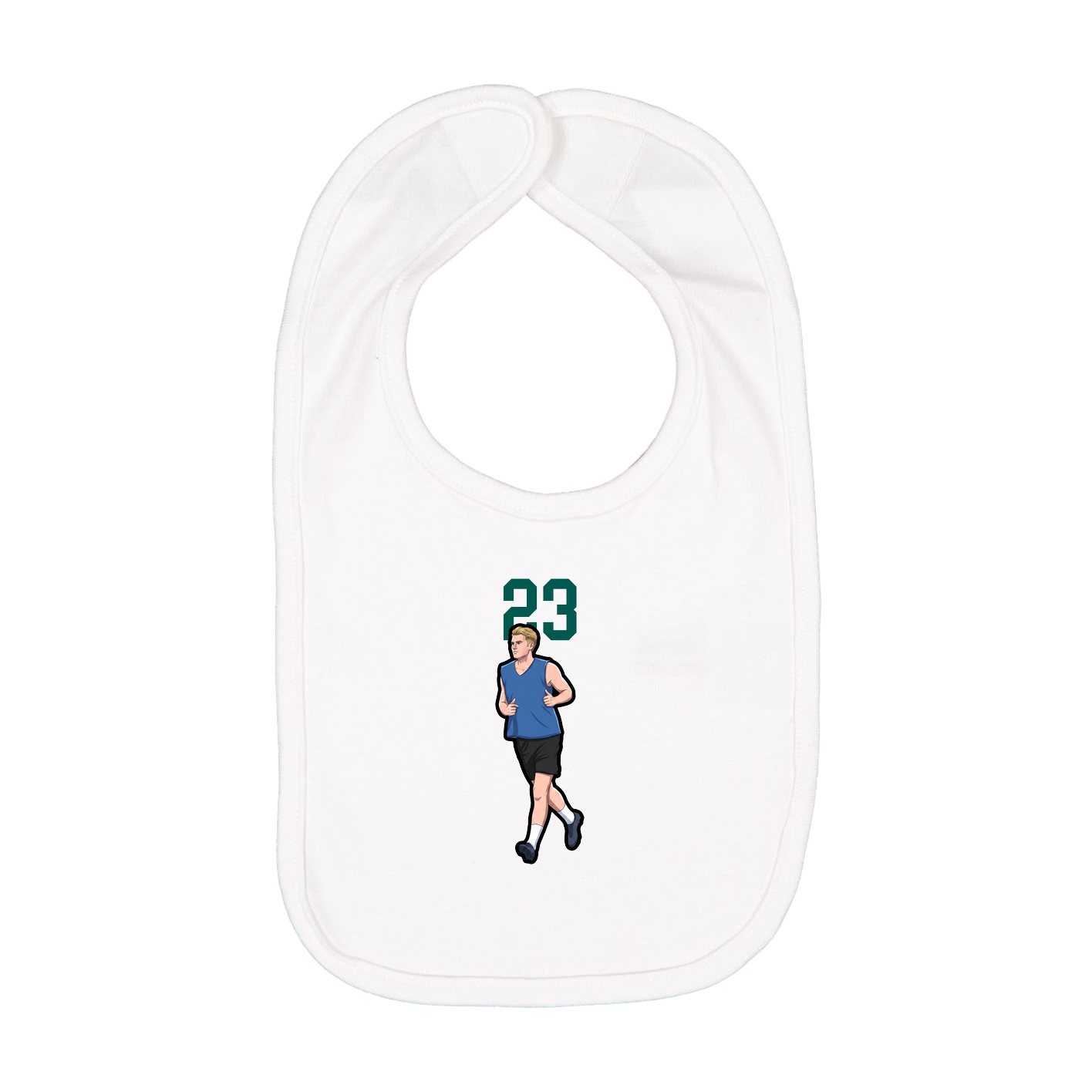 Infant Bib — Number Top in White
