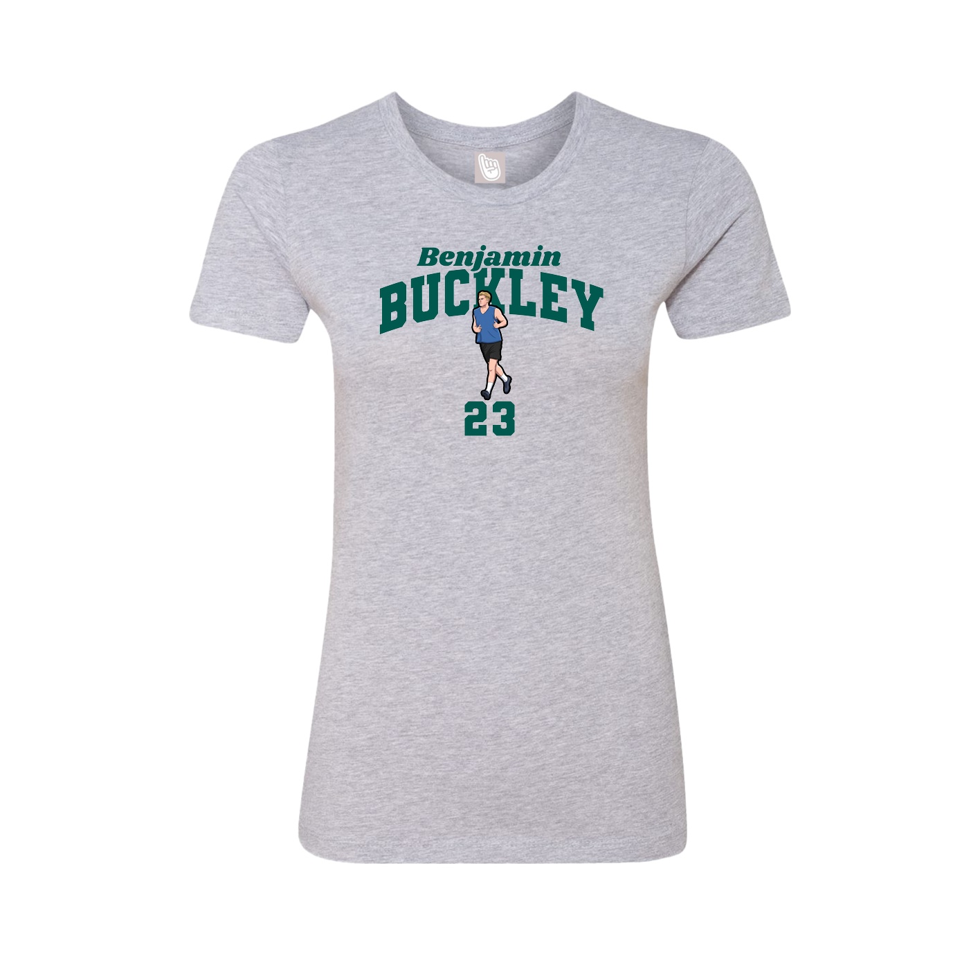 Fitted Women's Tee — Signature Arch in Grey