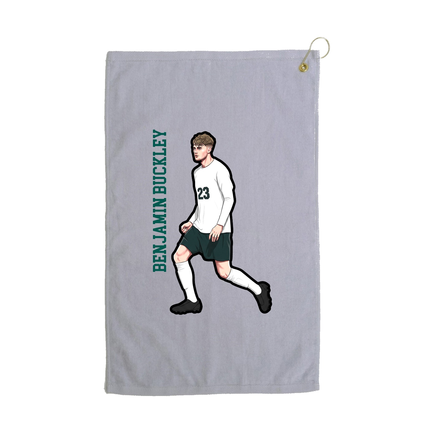 Golf Towel — Name Vertical in Grey