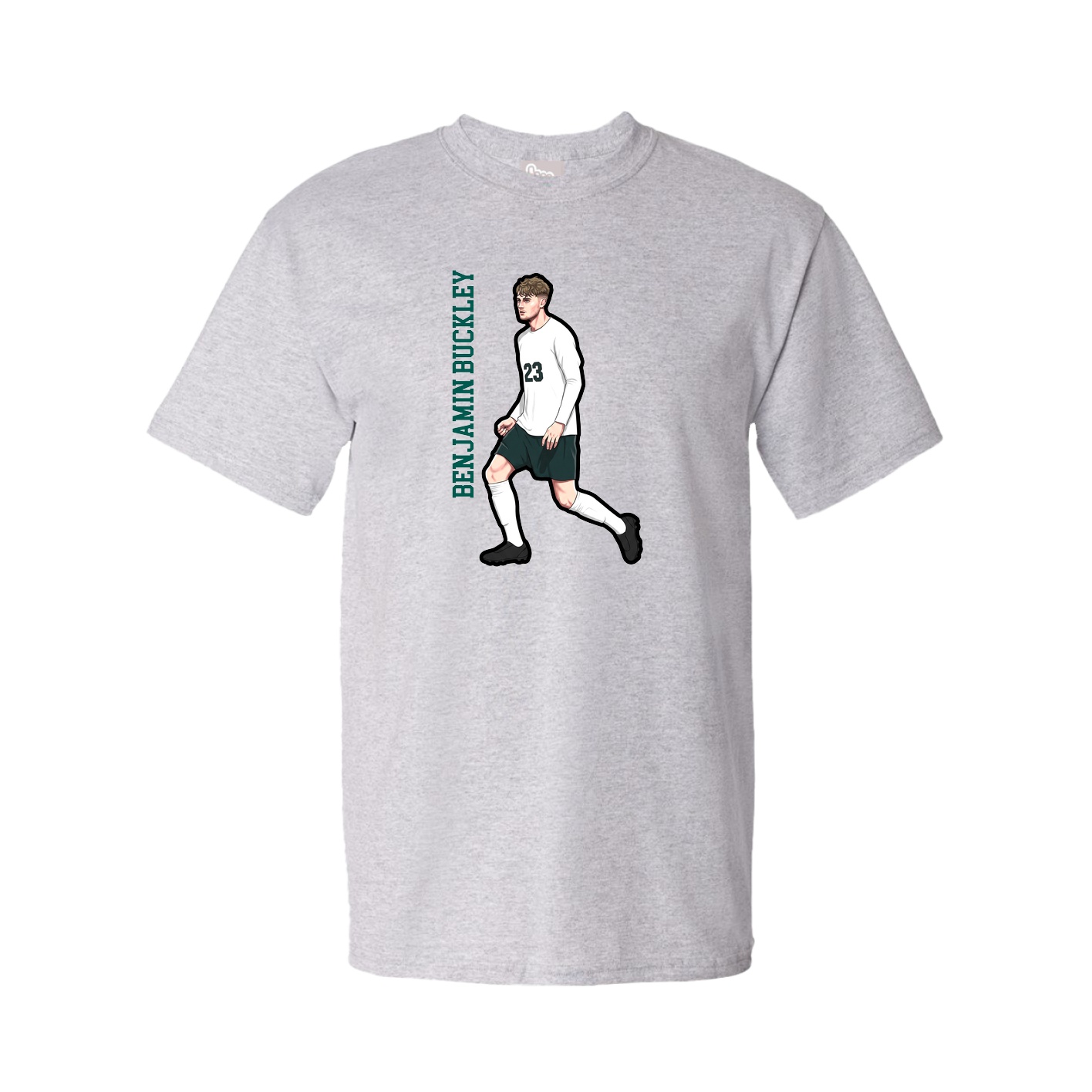 Youth Tee — Name Vertical in Grey