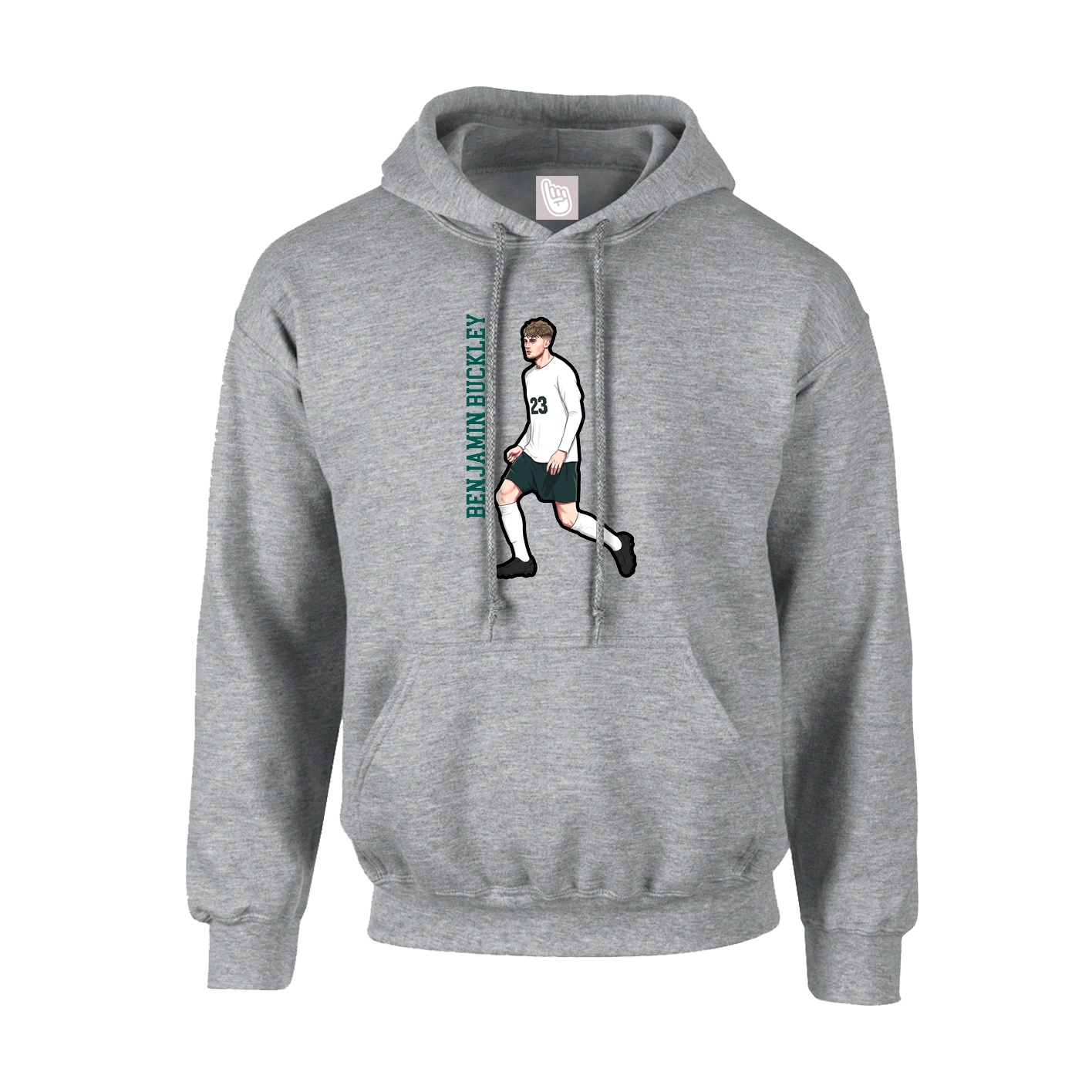 Hoodie — Name Vertical in Grey