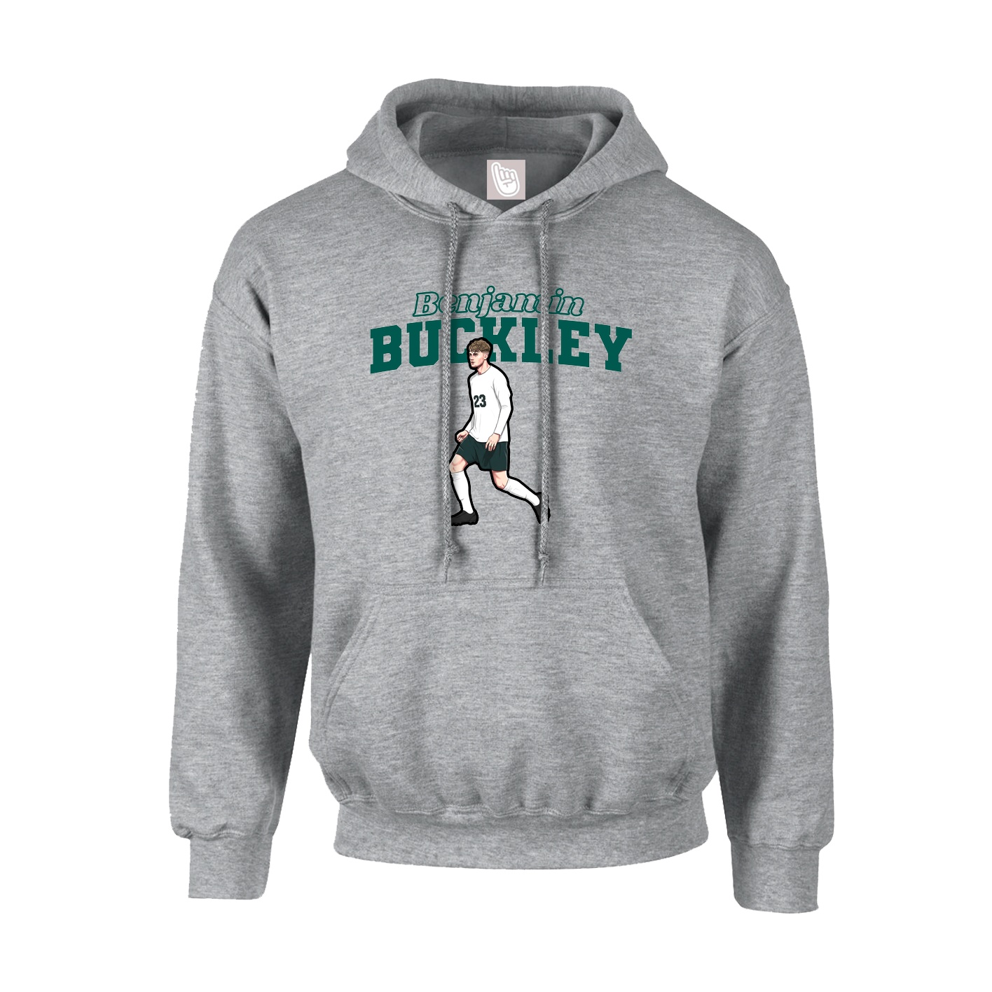Hoodie — Name Arch in Grey